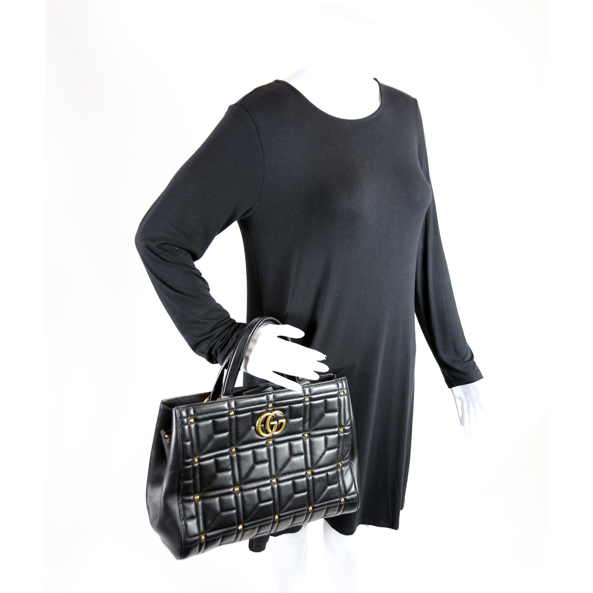 Marmont Studded Top Handle Black