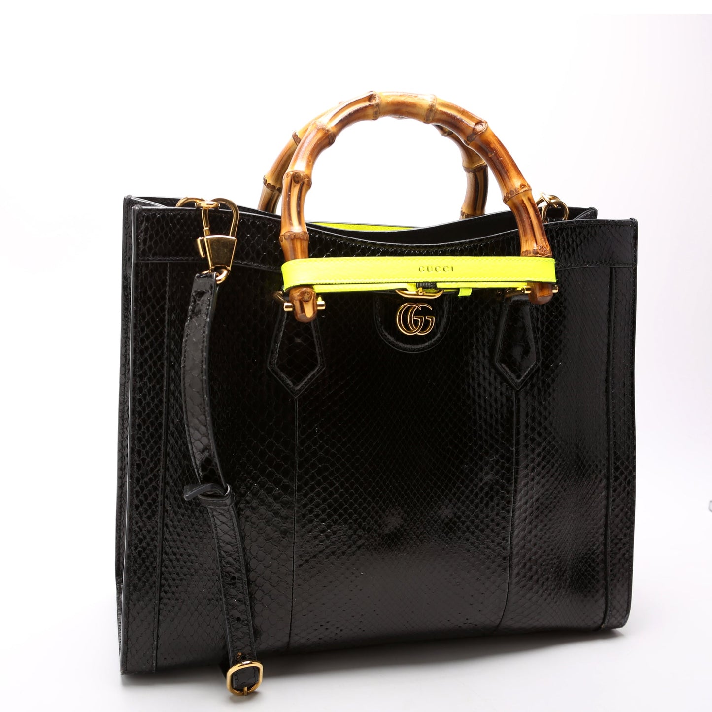 Diana Python Medium Tote Black
