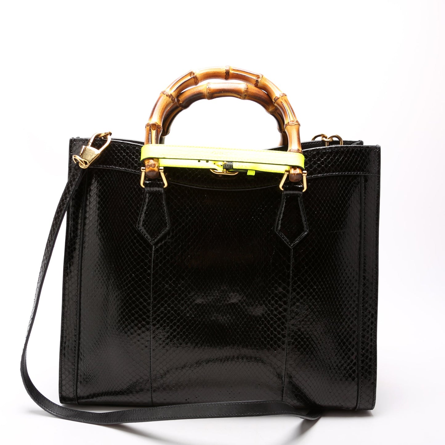 Diana Python Medium Tote Black