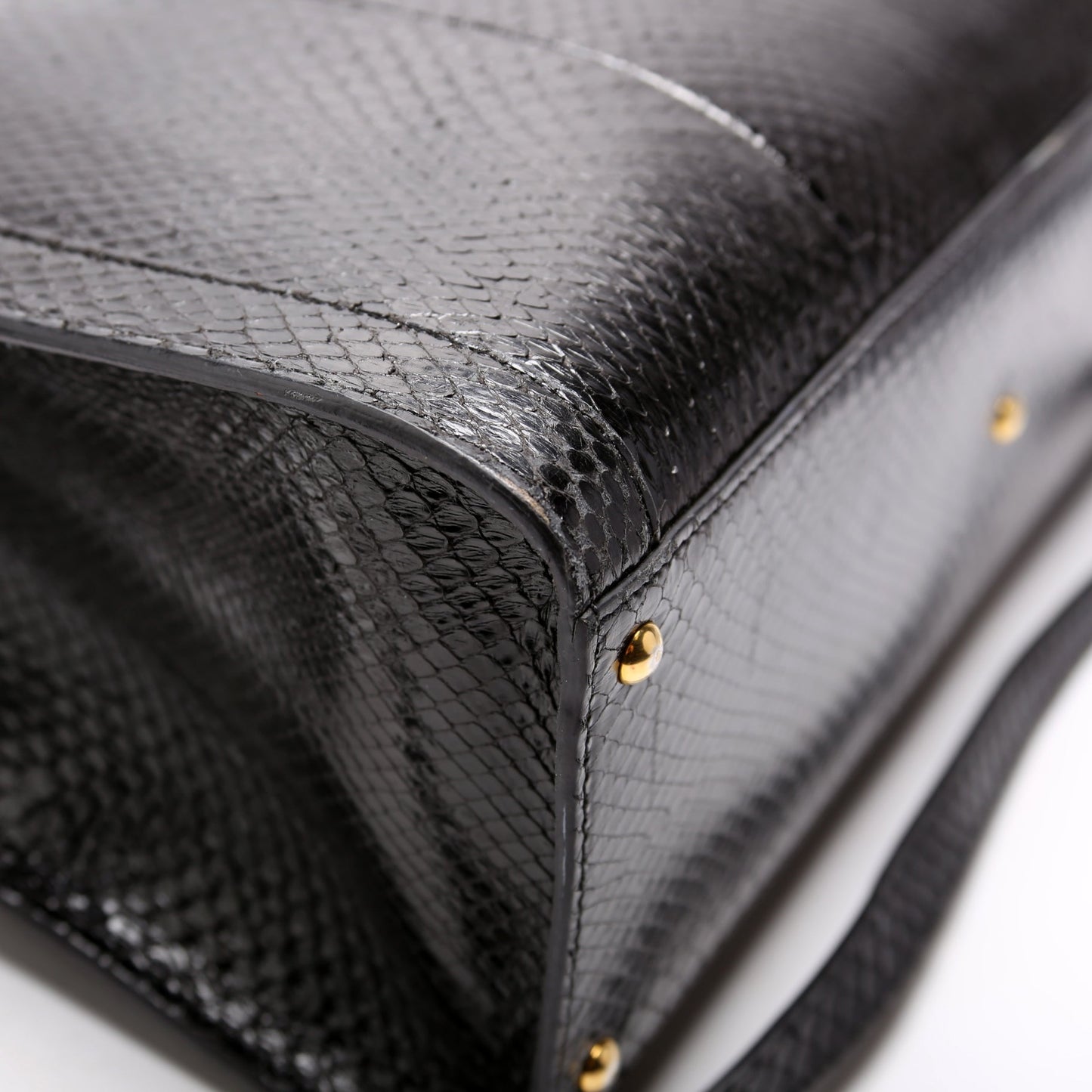 Diana Python Medium Tote Black