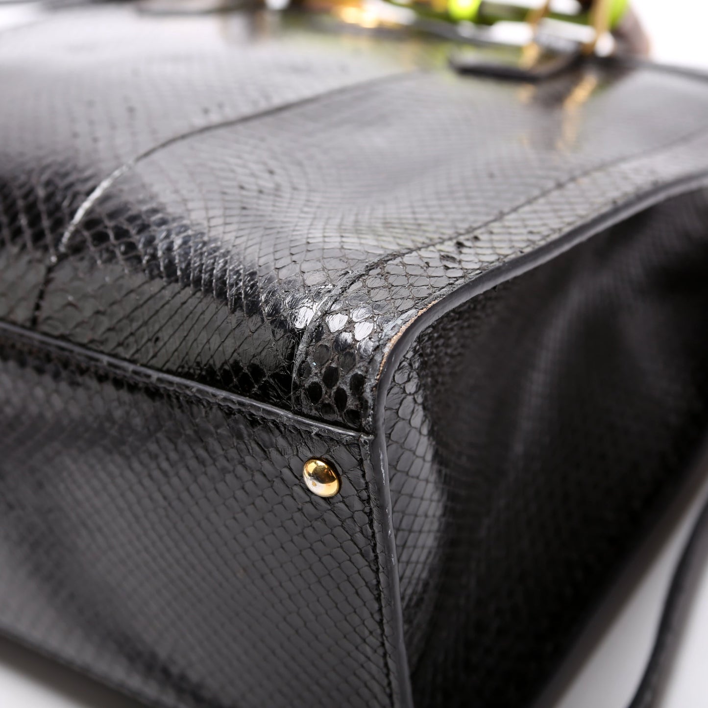 Diana Python Medium Tote Black