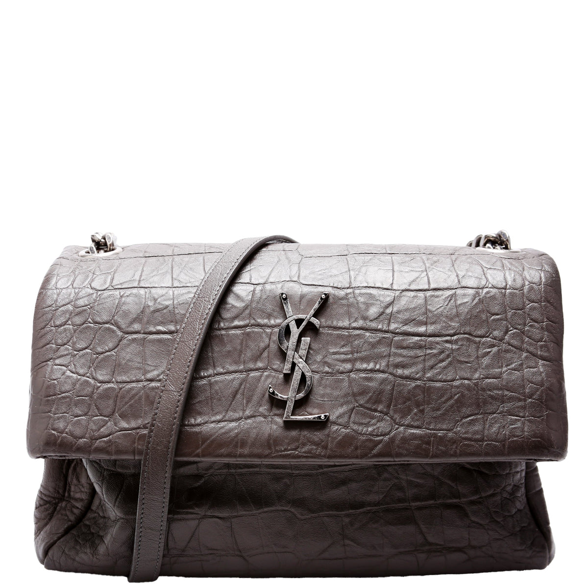 West Hollywood Medium Crocodile Embossed  Brown