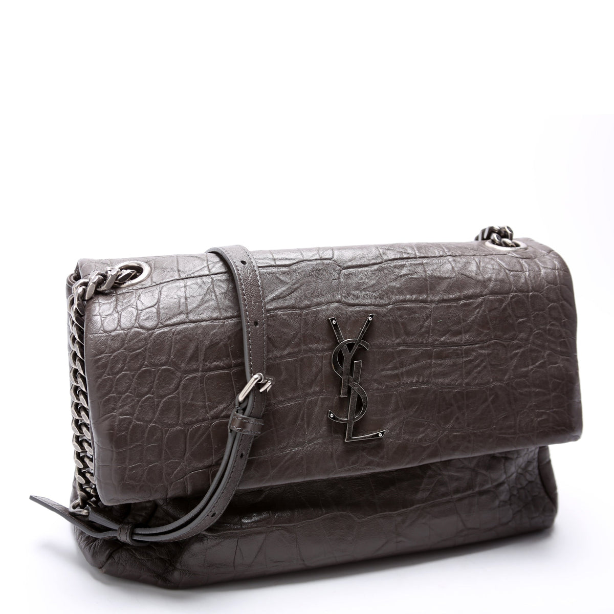 West Hollywood Medium Crocodile Embossed  Brown
