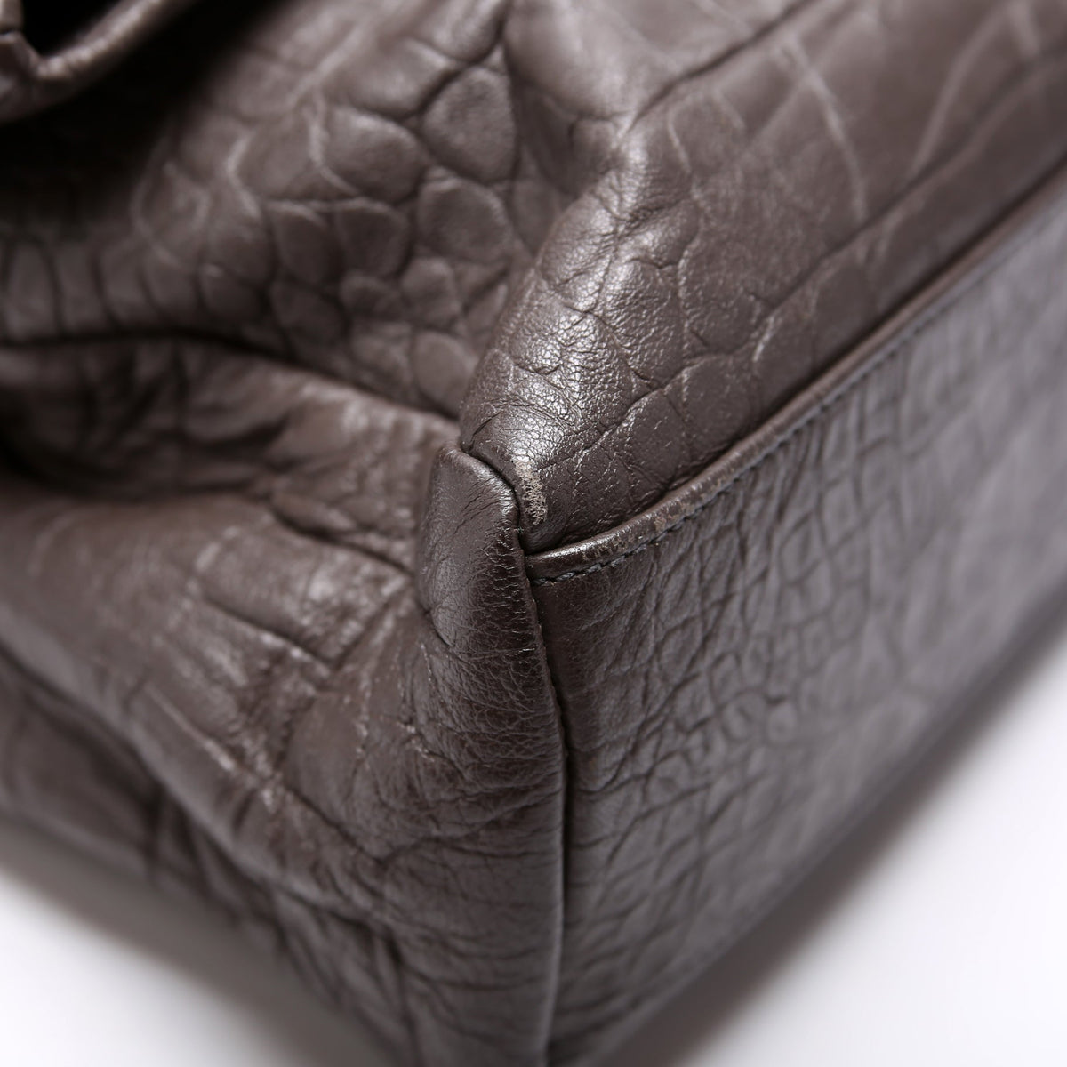 West Hollywood Medium Crocodile Embossed  Brown