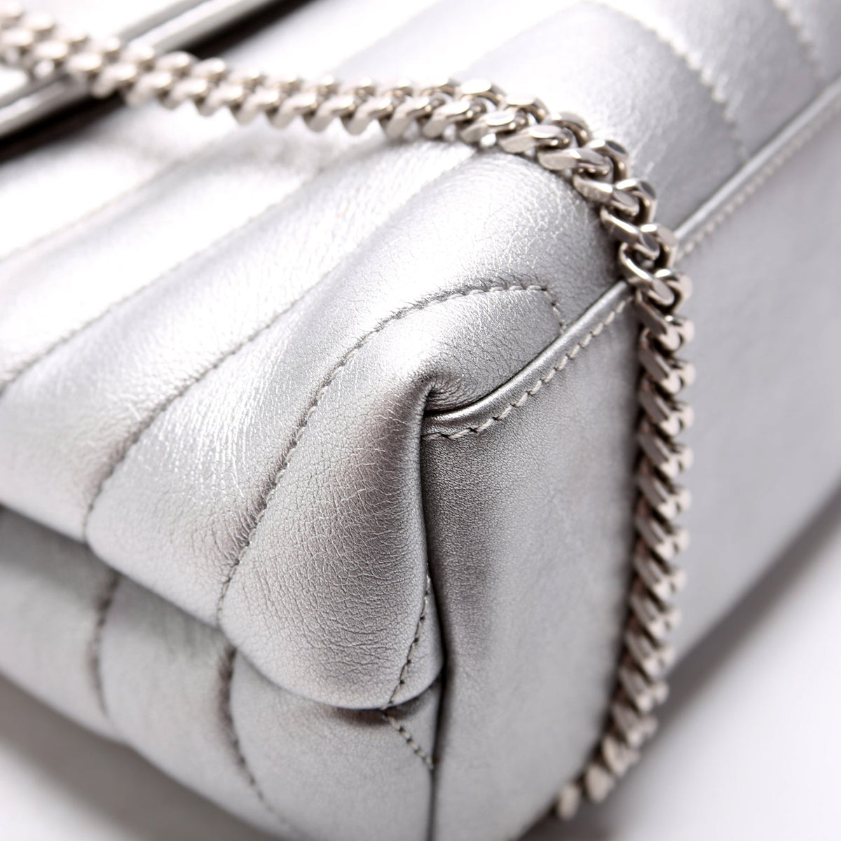 LouLou Satchel Small  Silver