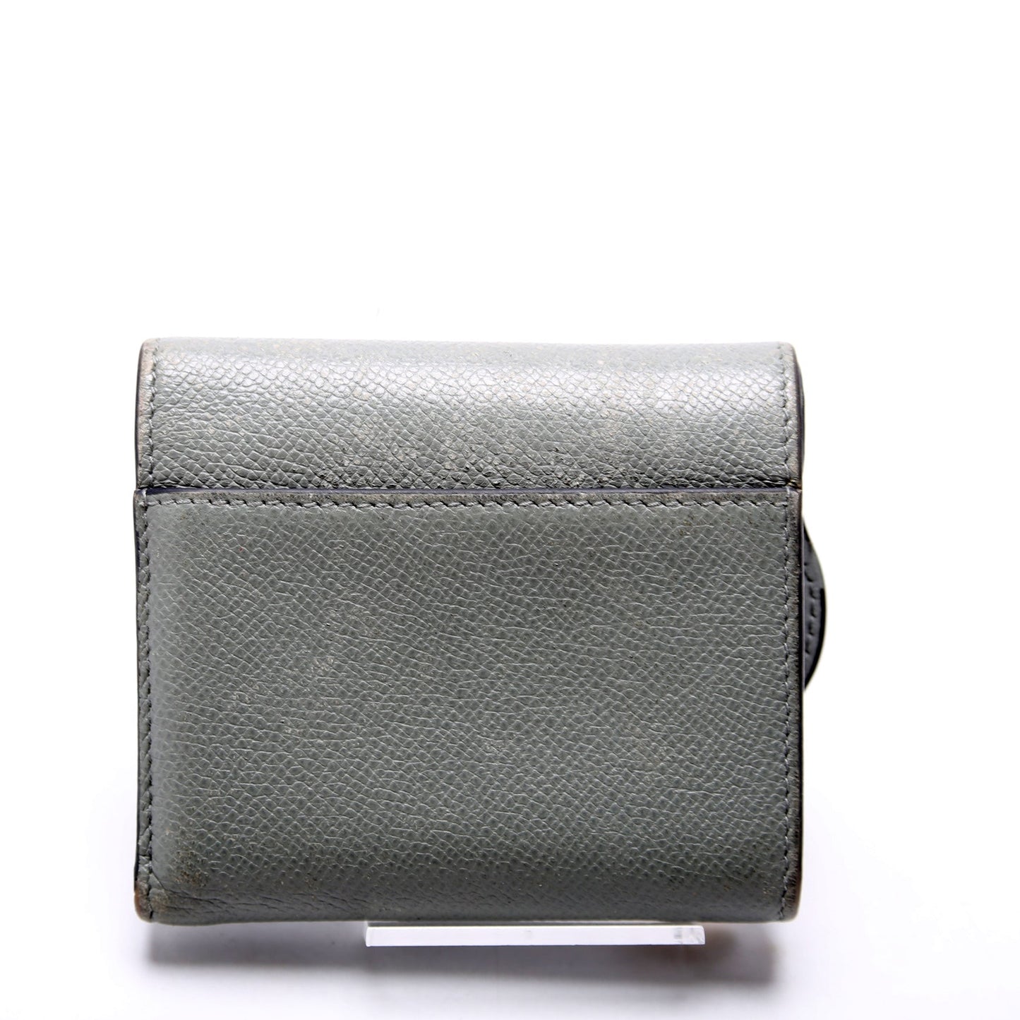 Saddle Lotus Wallet Calfskin Grey