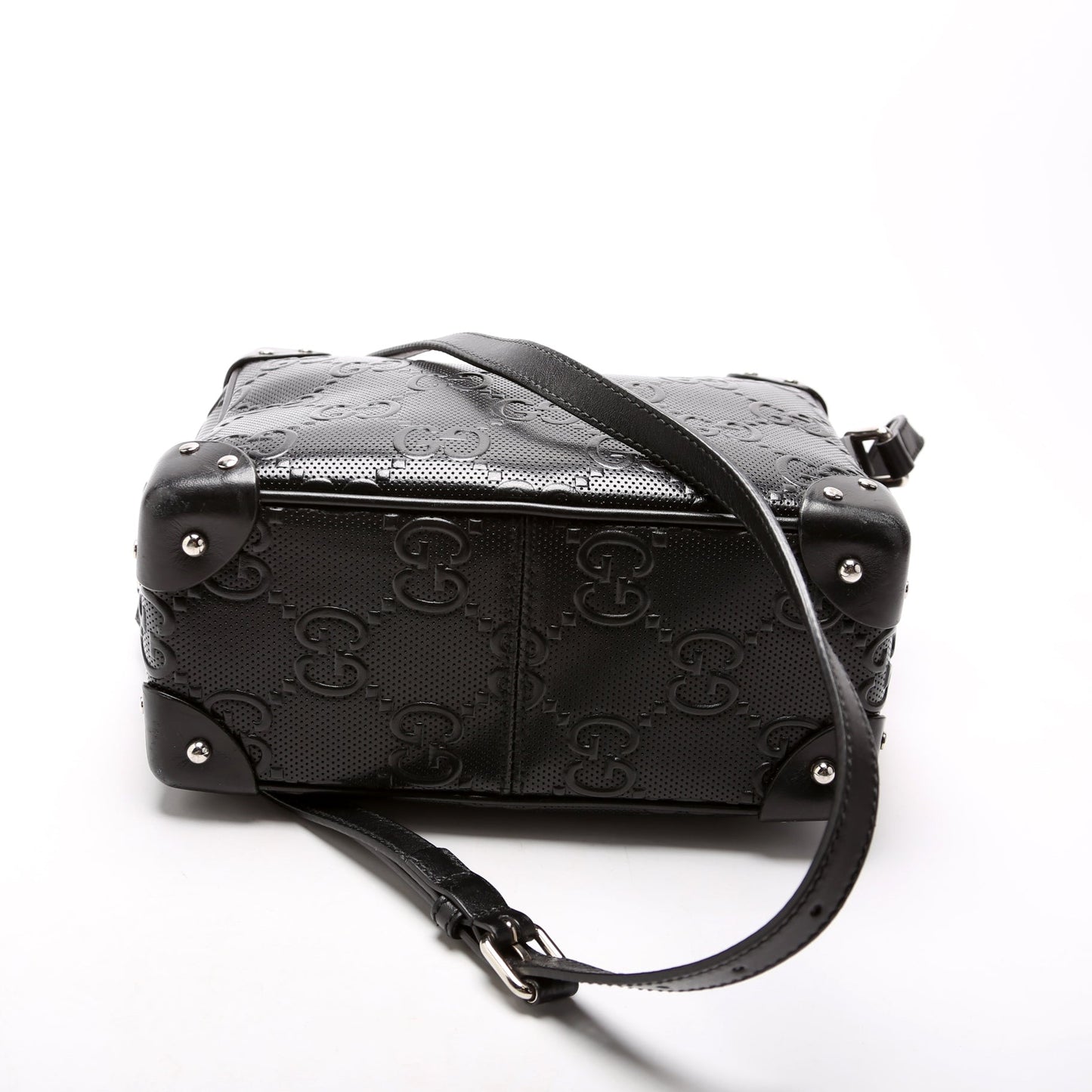 Gucci  GG Embossed Square Messenger Bag Black