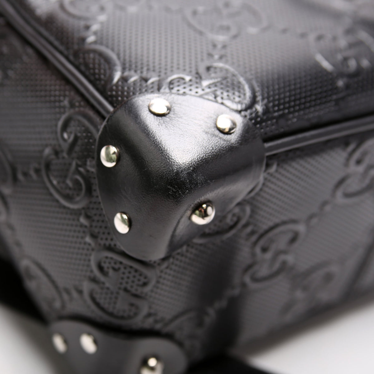 GG Embossed Square Messenger Bag Black