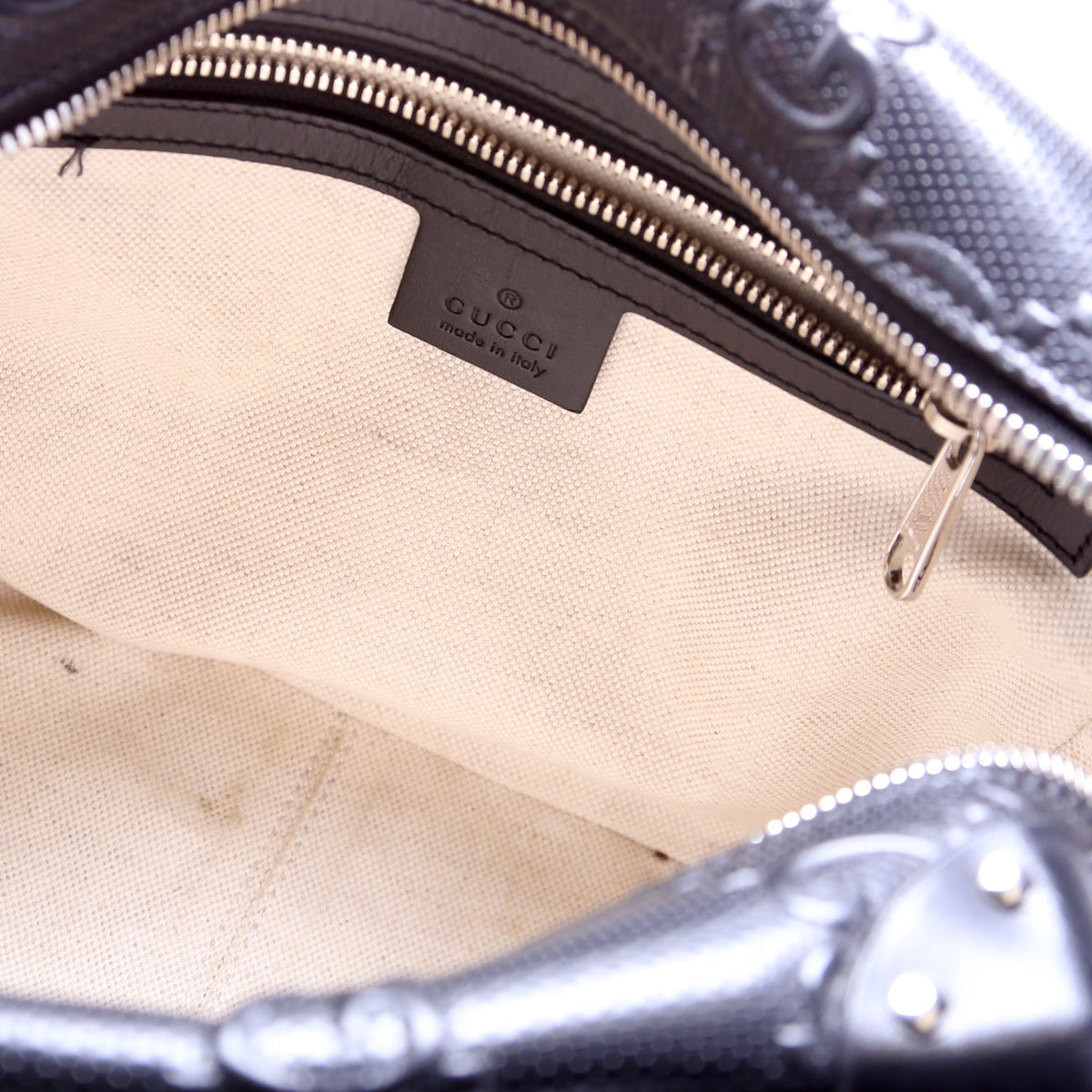 GG Embossed Square Messenger Bag Black