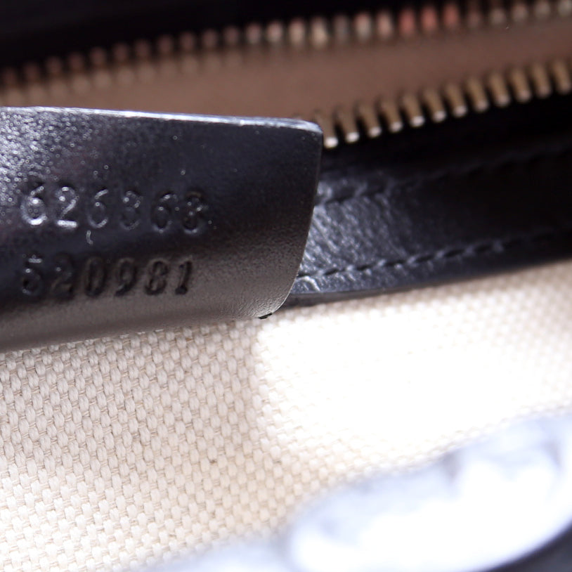 GG Embossed Square Messenger Bag Black