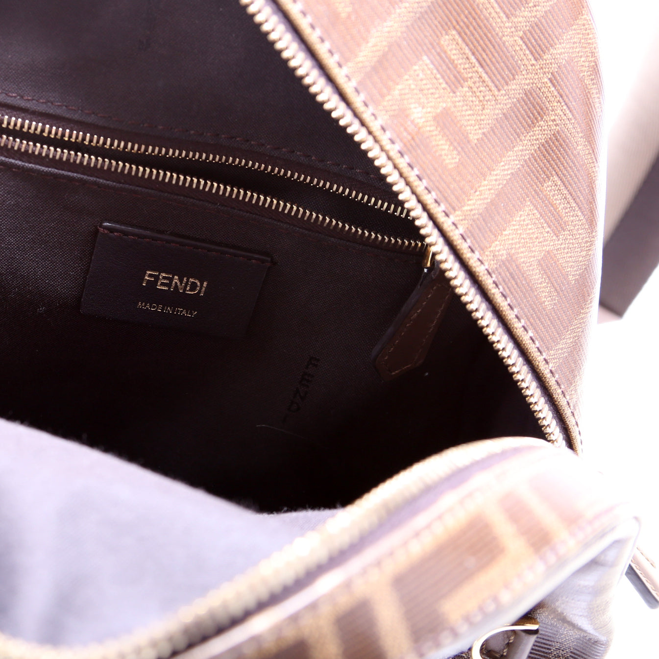 Fila FF Glazed Canvas Mini Backpack Brown