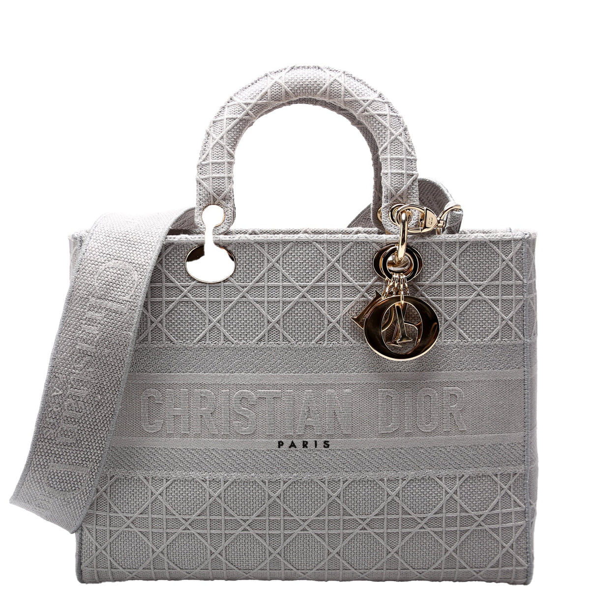 Lady D-Lite Embroidered Cannage Large Grey