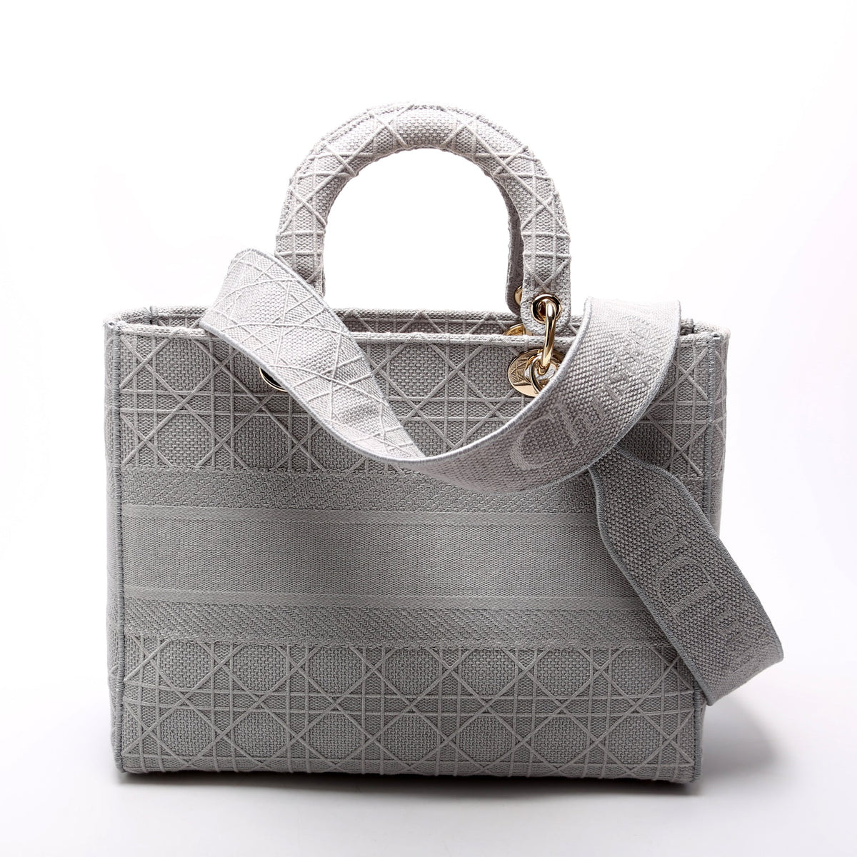 Lady D-Lite Embroidered Cannage Large Grey