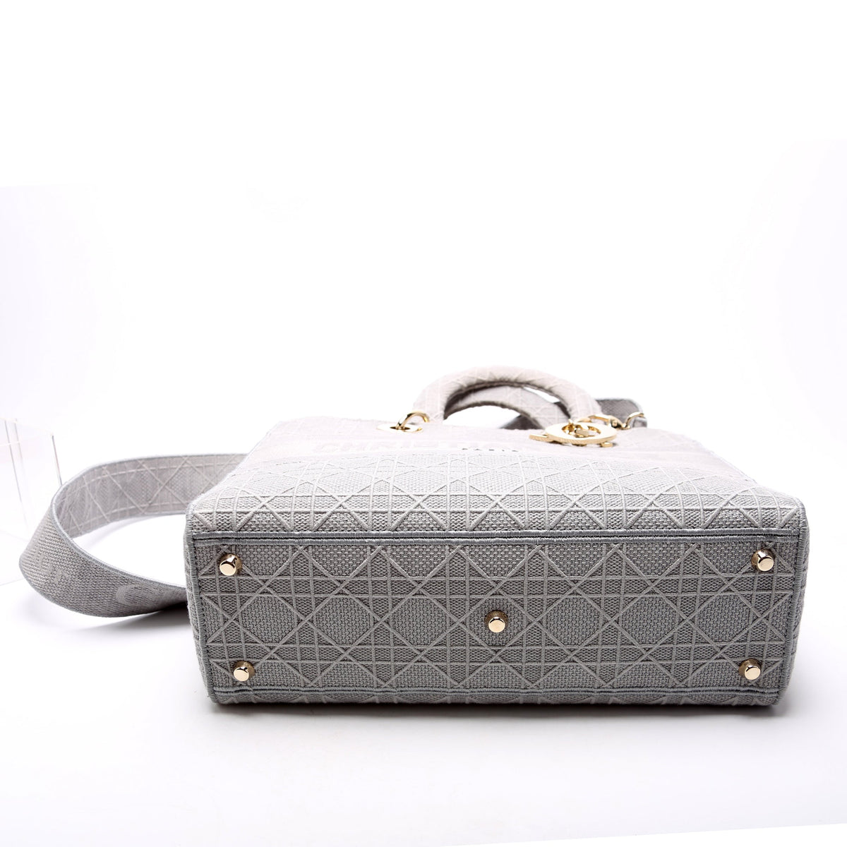 Lady D-Lite Embroidered Cannage Large Grey