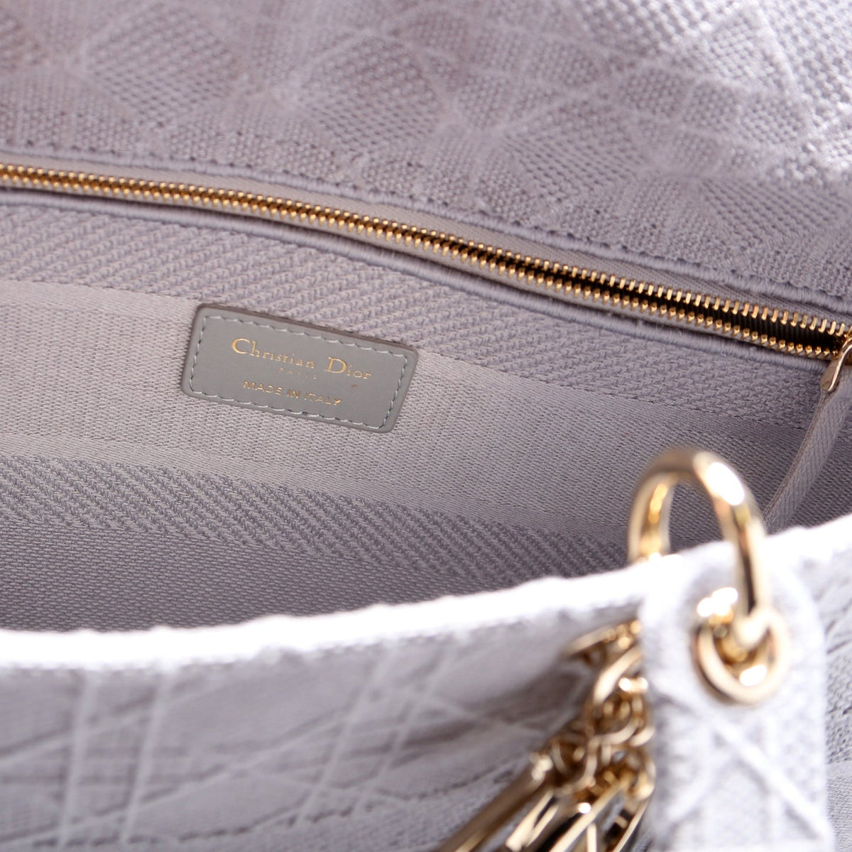 Lady D-Lite Embroidered Cannage Large Grey