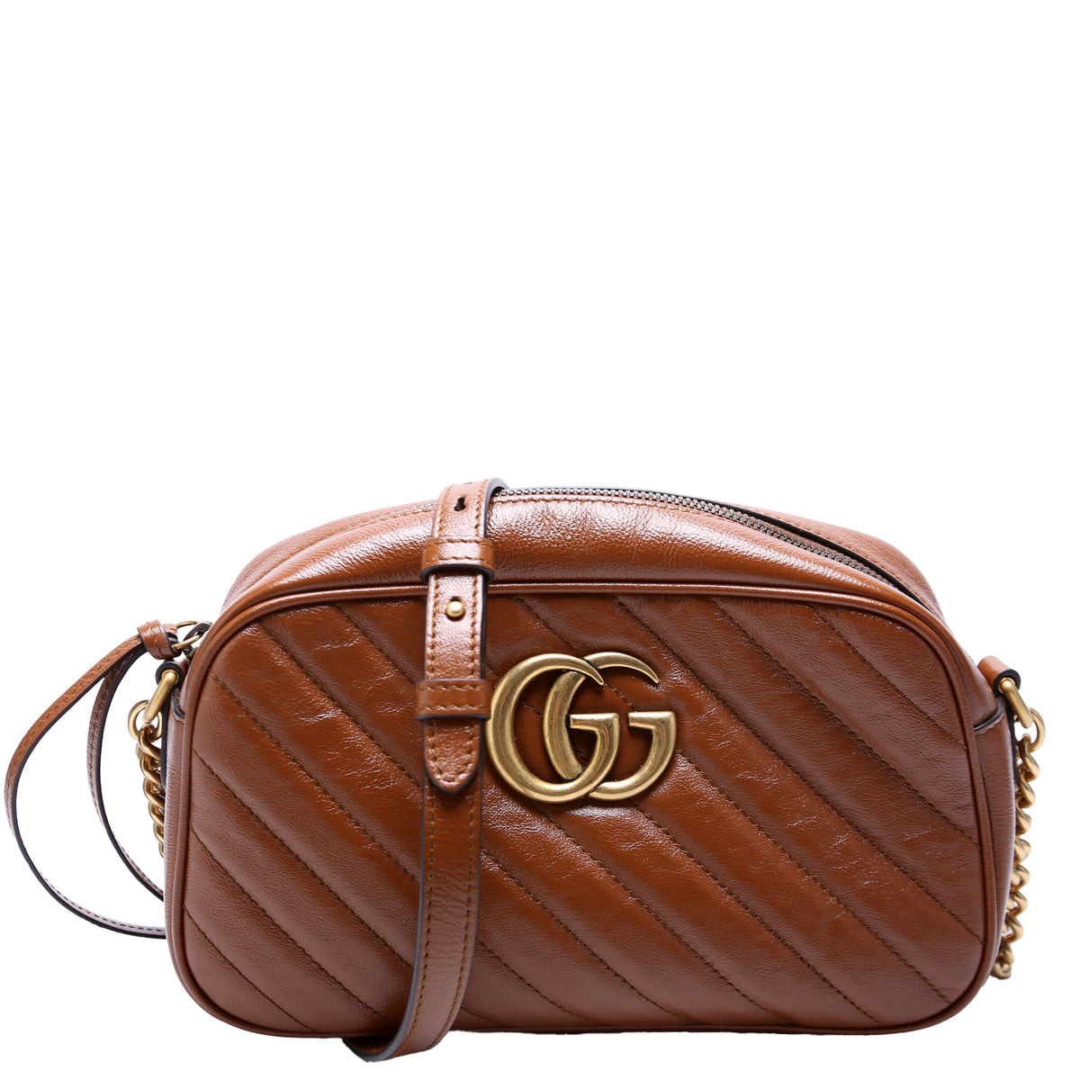 Marmont Small Leather Camera Brown