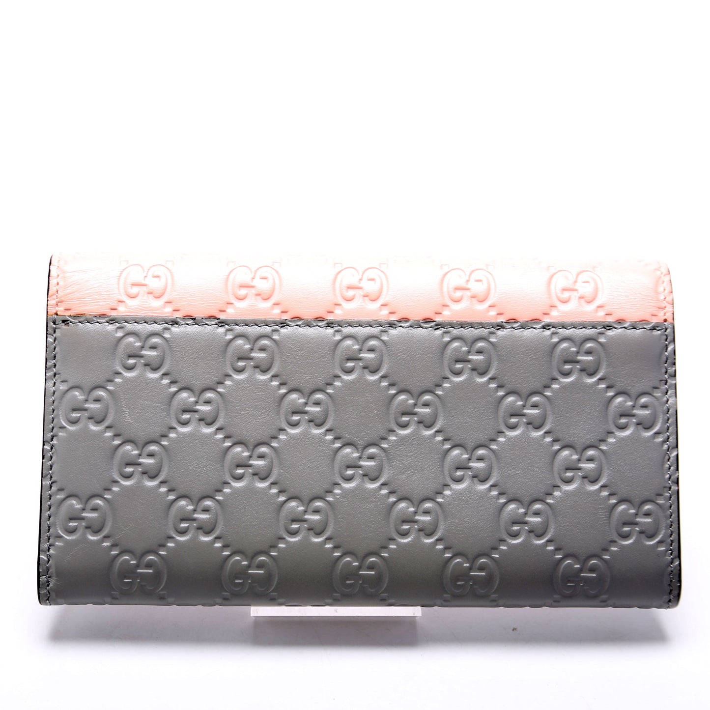 Gucci  Ribbon Long Wallet Guccisima Pink/Gray