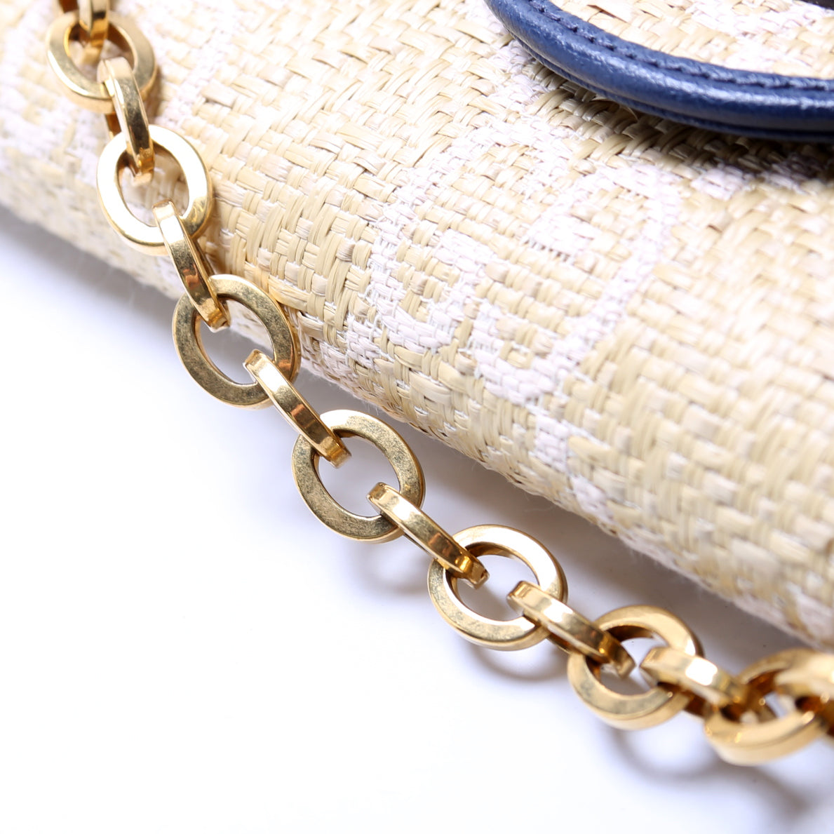 Horsebit  Raffia Beige/Navy
