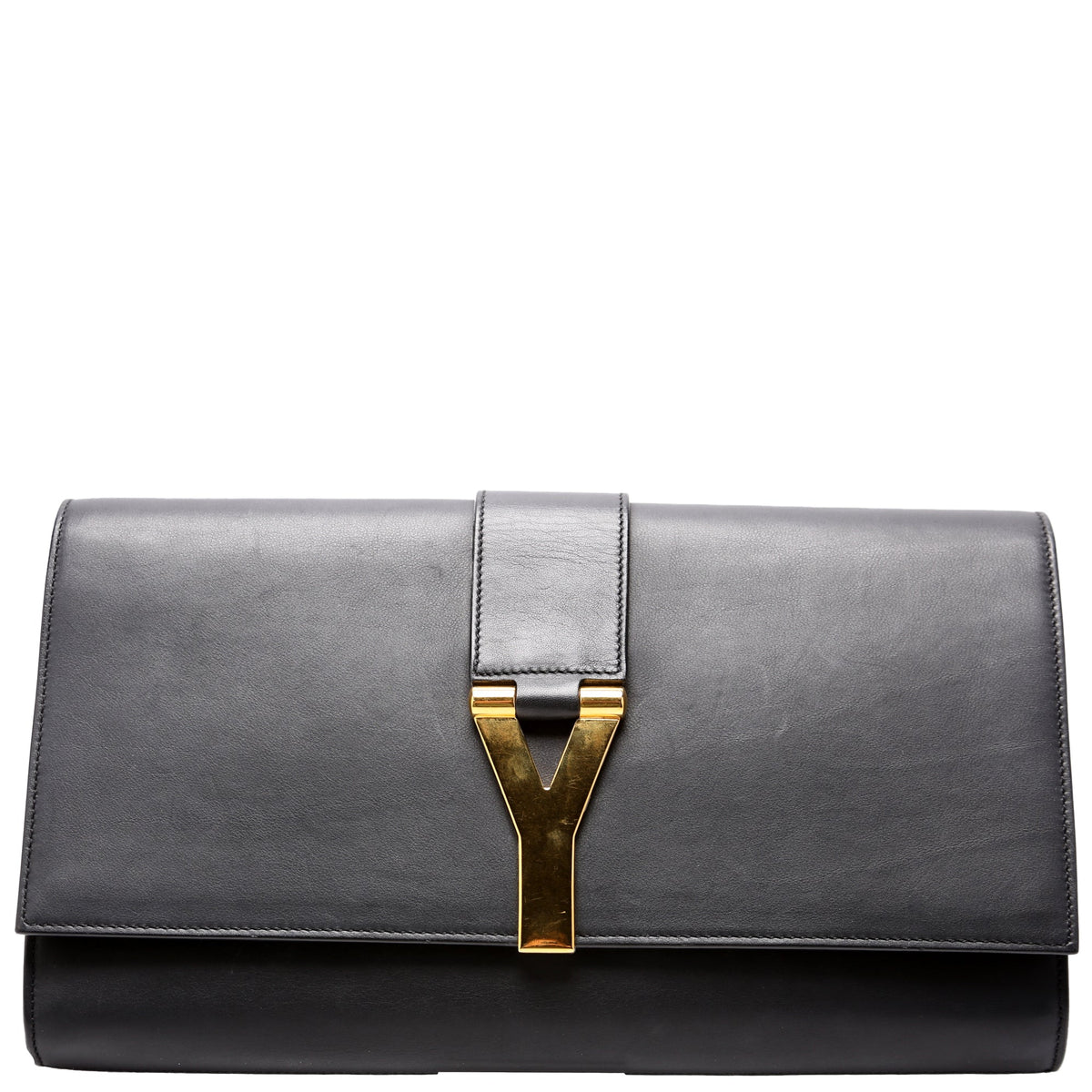 Classic Y Ligne Clutch Smooth Leather Black