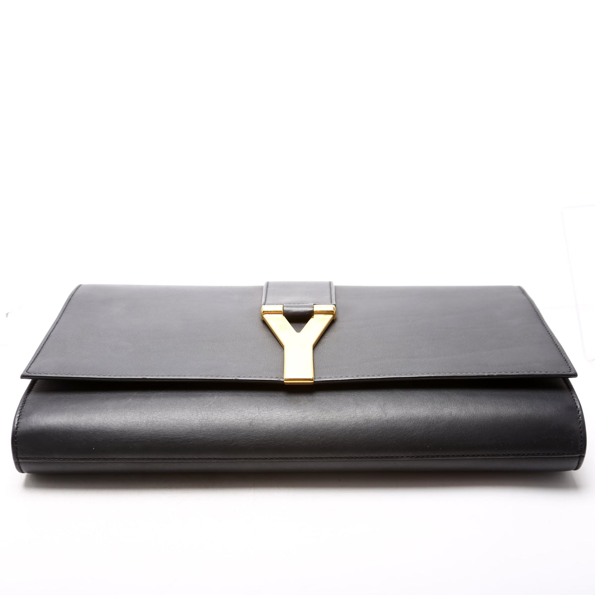 Classic Y Ligne Clutch Smooth Leather Black