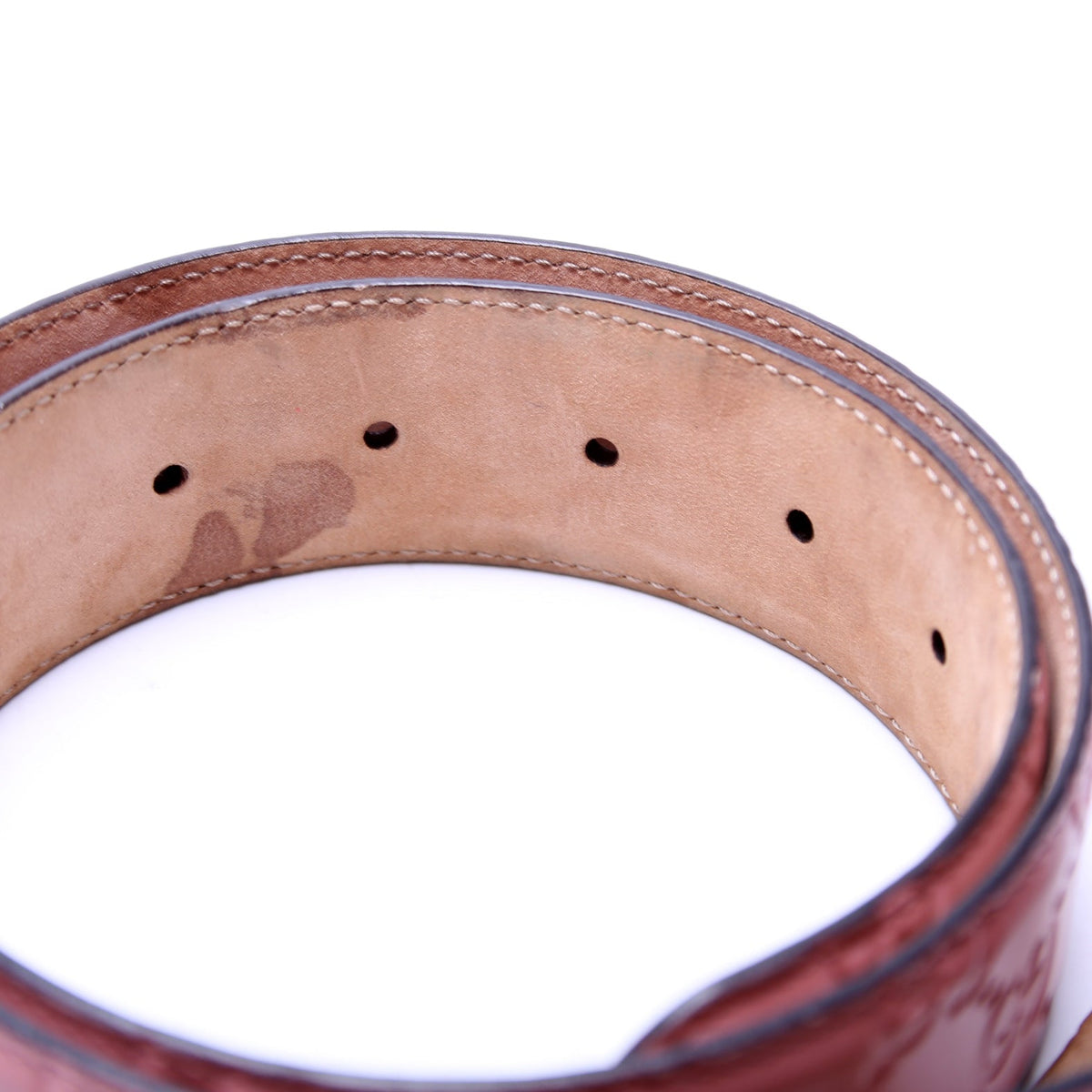 Interlocking GG Smooth Leather Belt Size / Pink