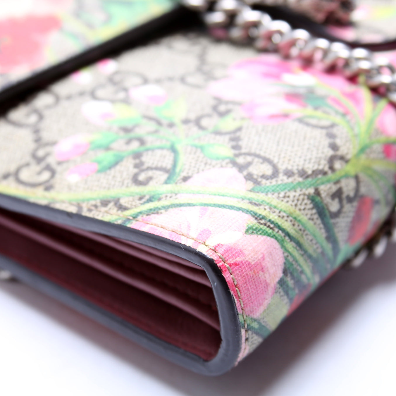 Dionysus GG Blooms Mini Wallet Beige/Pink