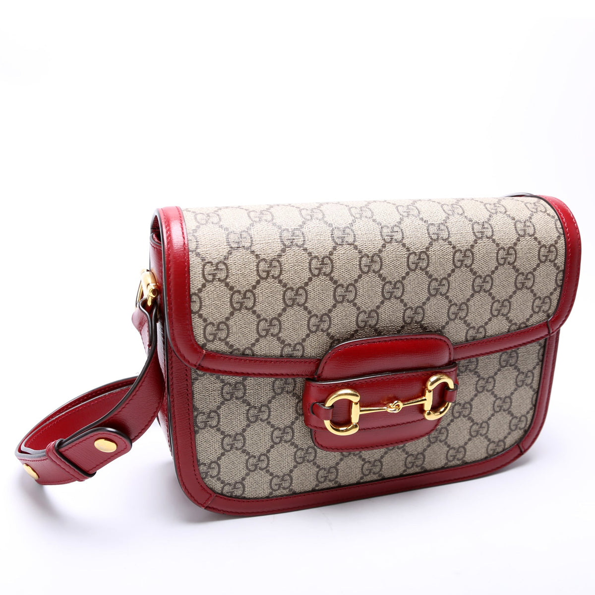 Horsebit  Shoulder Bag Red