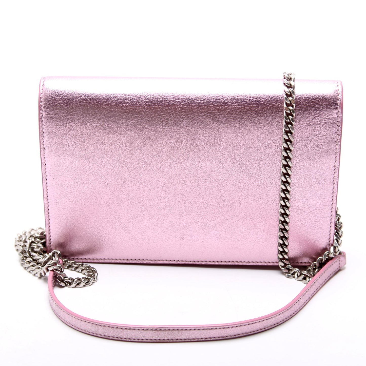 Envelope Chain Wallet Metallic Calfskin  Purple