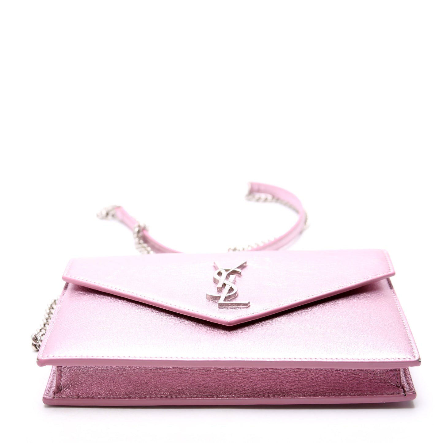 Envelope Chain Wallet Metallic Calfskin  Purple