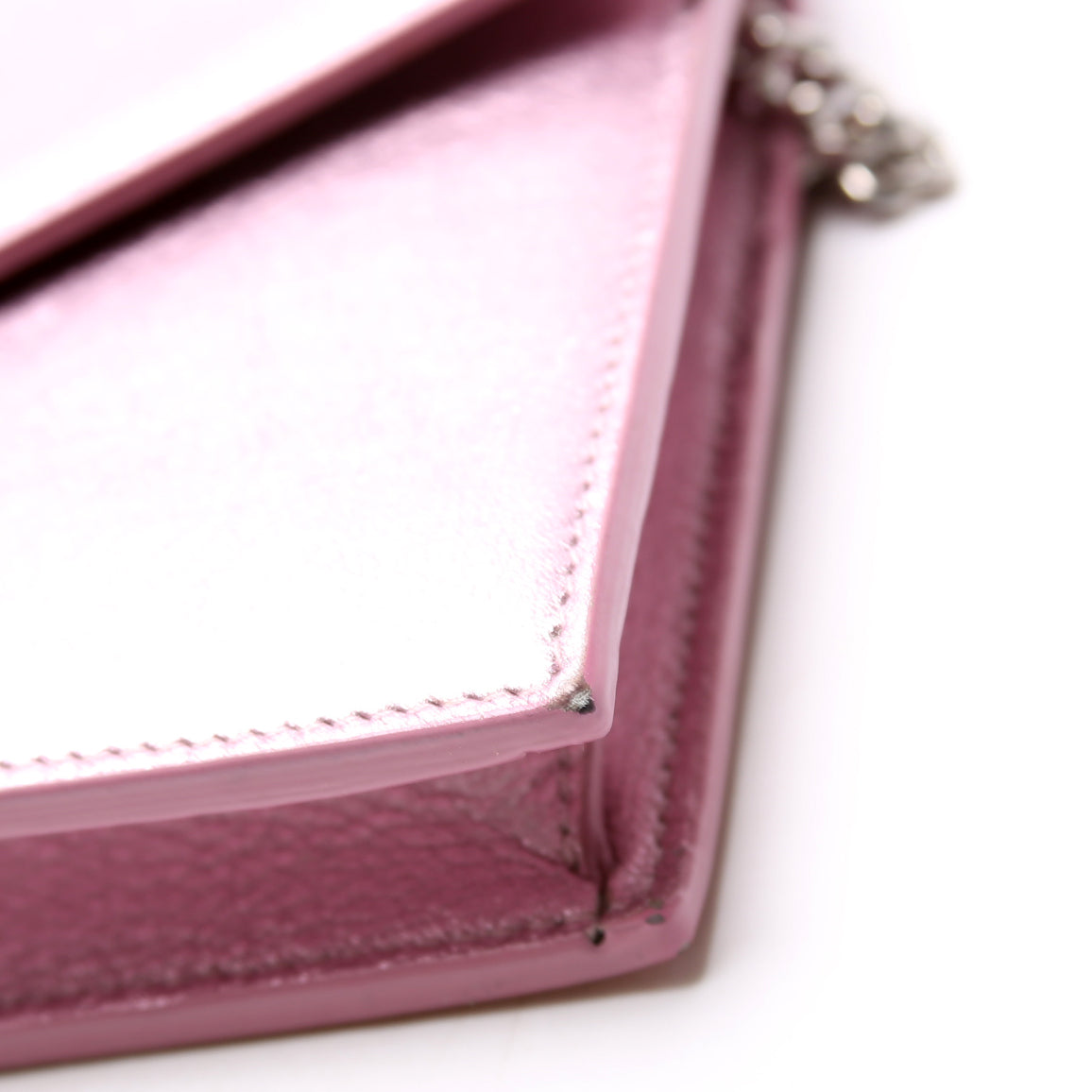 Envelope Chain Wallet Metallic Calfskin  Purple