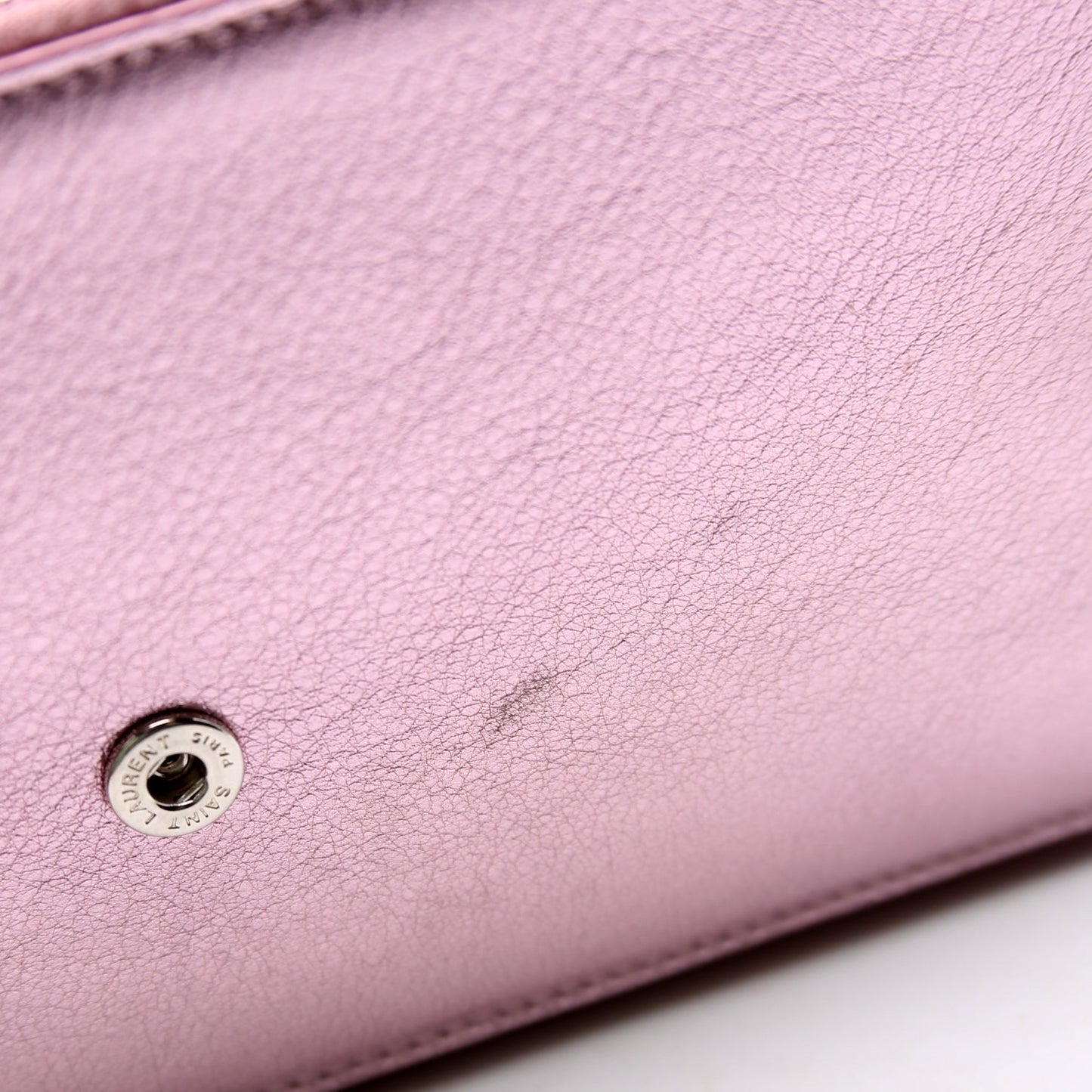 Envelope Chain Wallet Metallic Calfskin  Purple