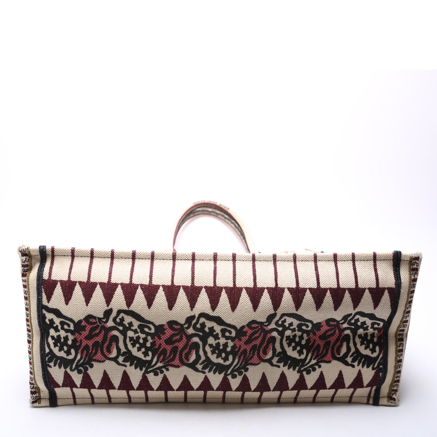 Book Tote Large Embroidered Pink