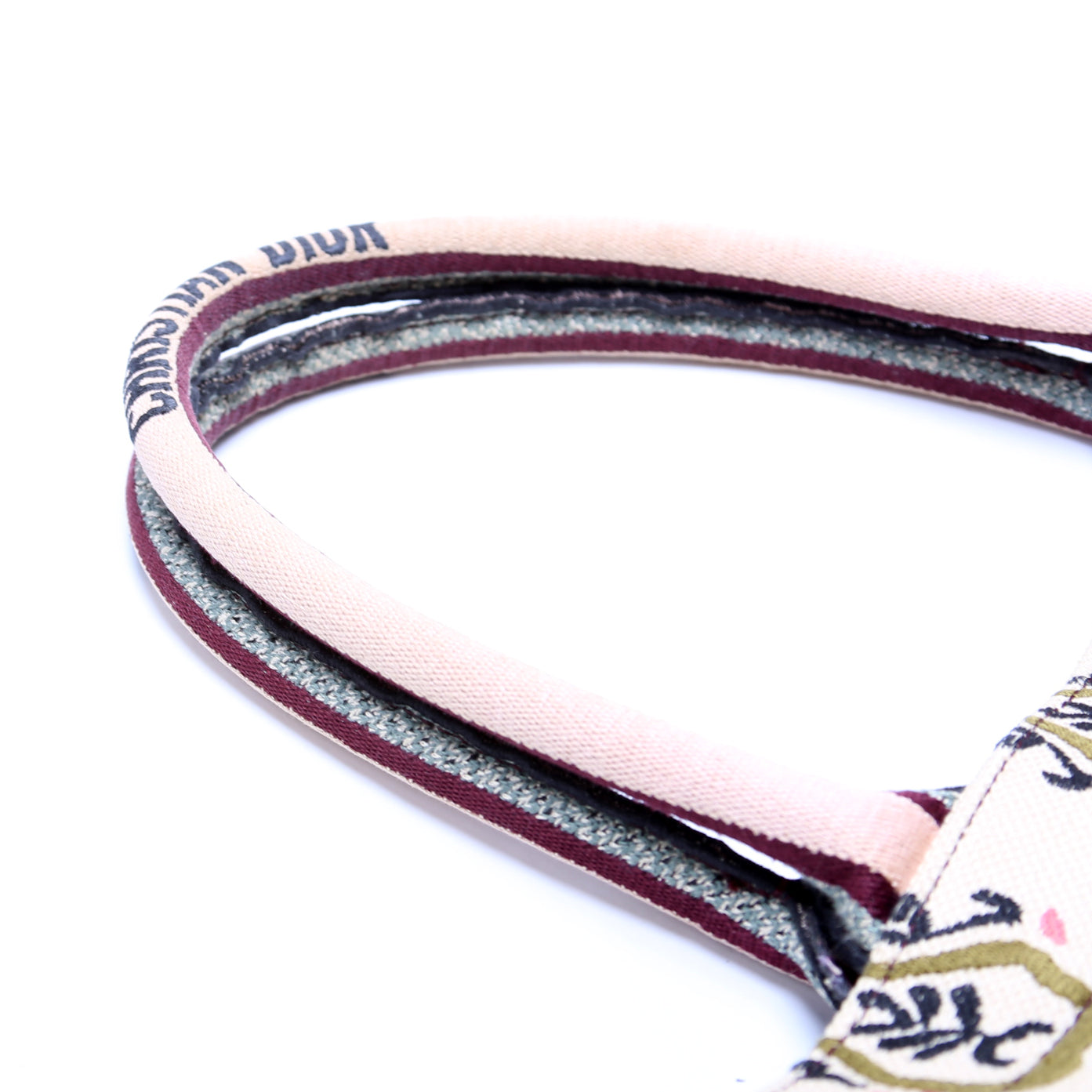 Book Tote Large Embroidered Pink