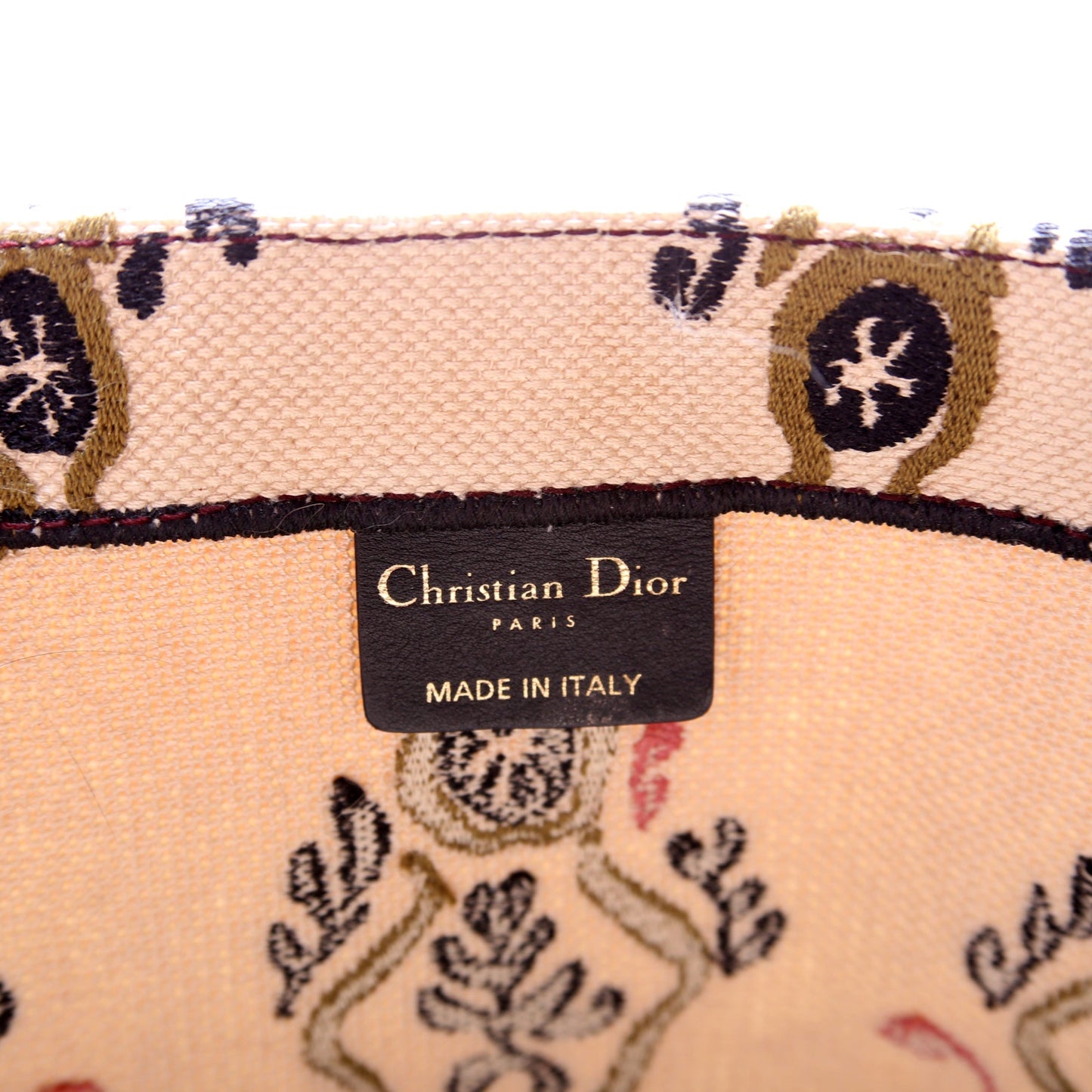 Book Tote Large Embroidered Pink