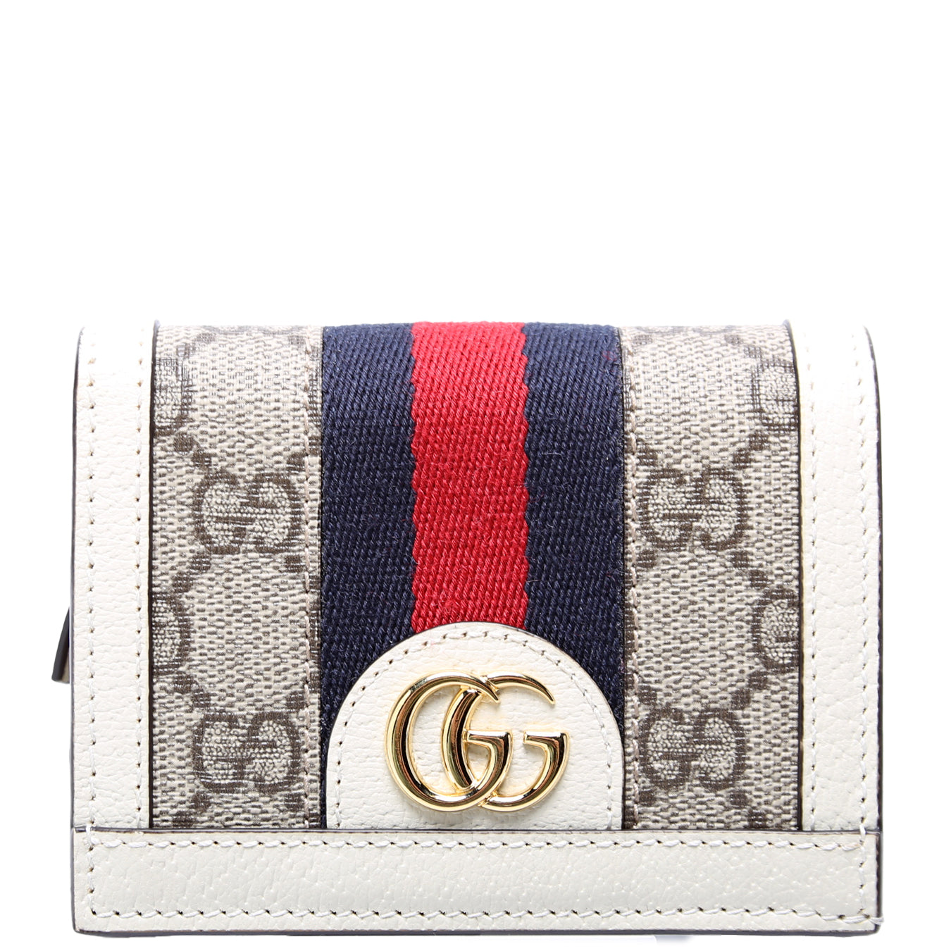 Ophidia GG Card Case Wallet White
