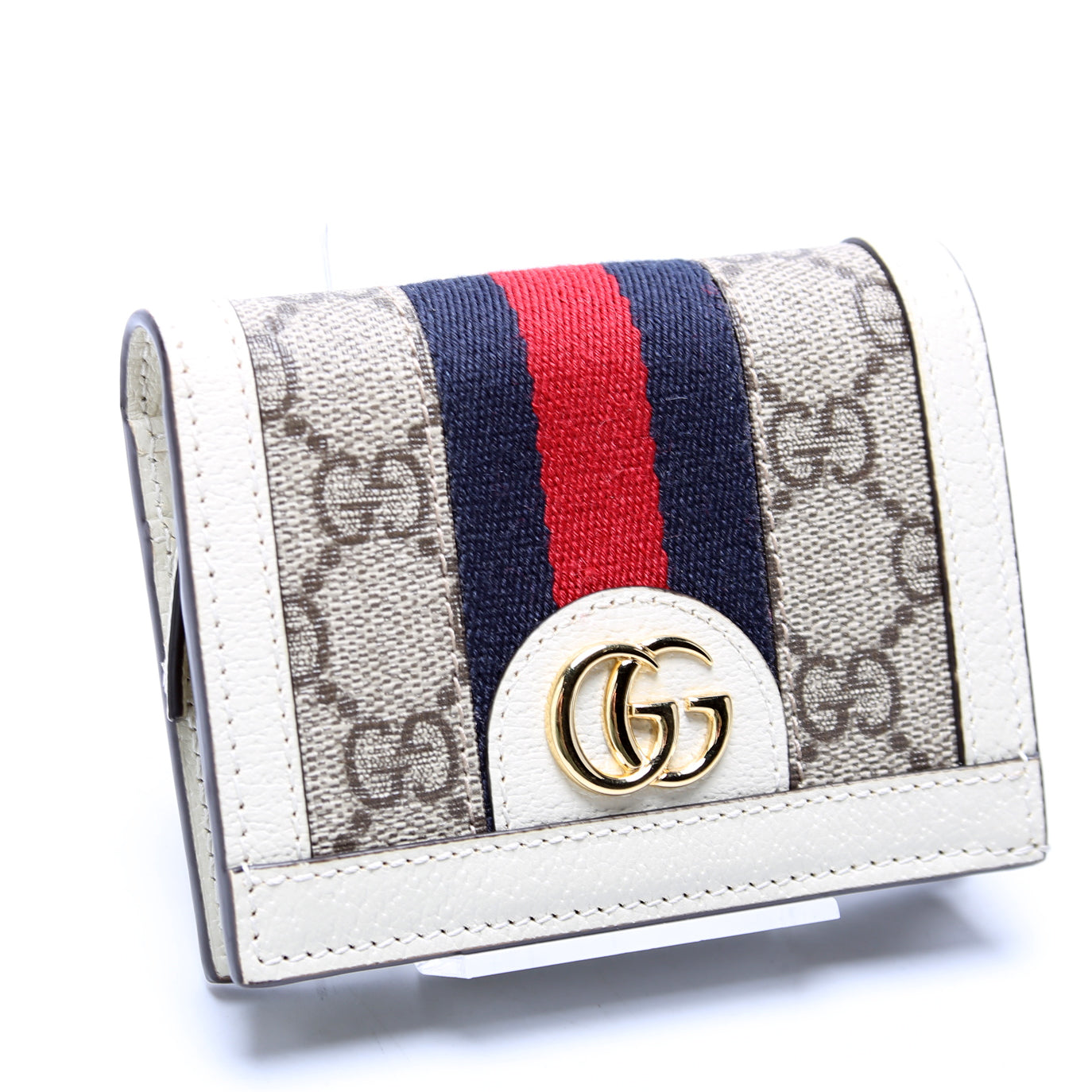 Ophidia GG Card Case Wallet White