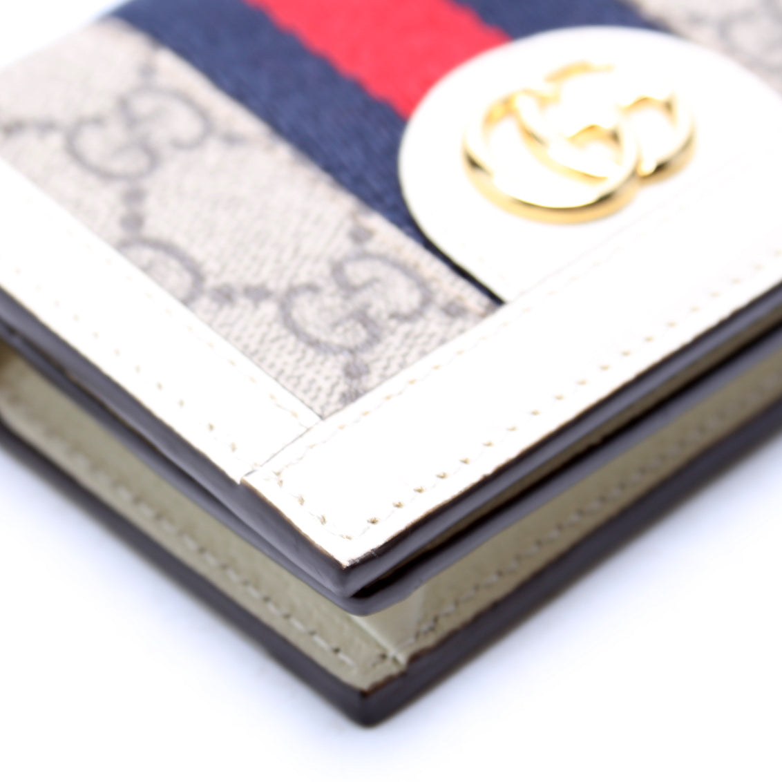 Ophidia GG Card Case Wallet White
