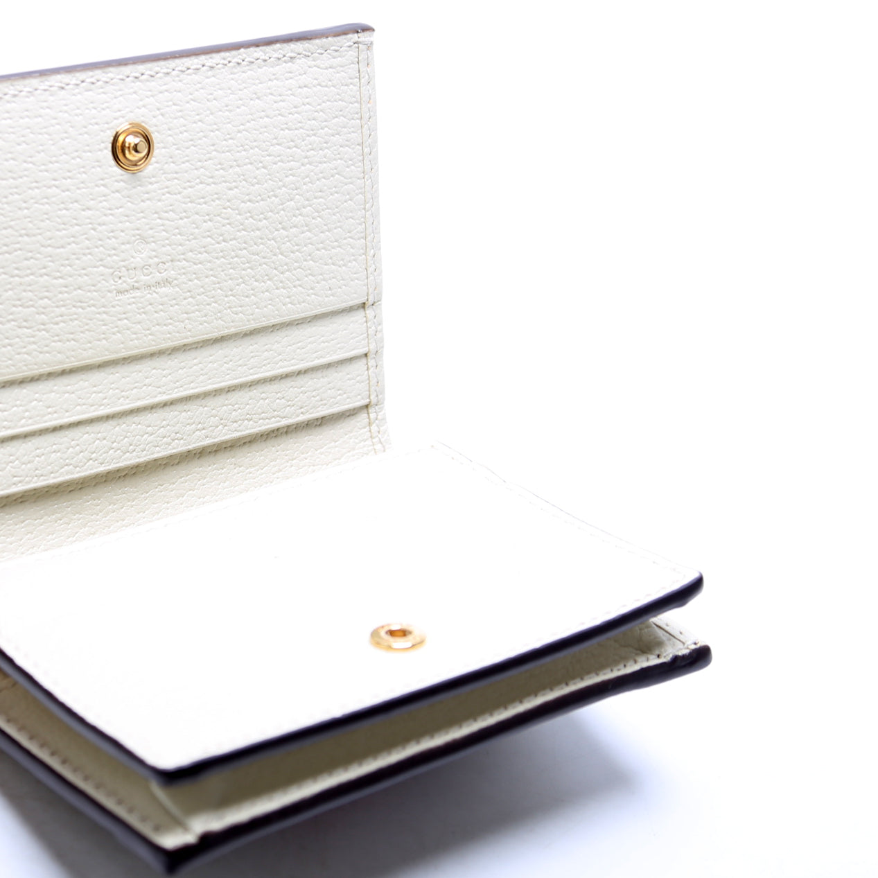 Ophidia GG Card Case Wallet White