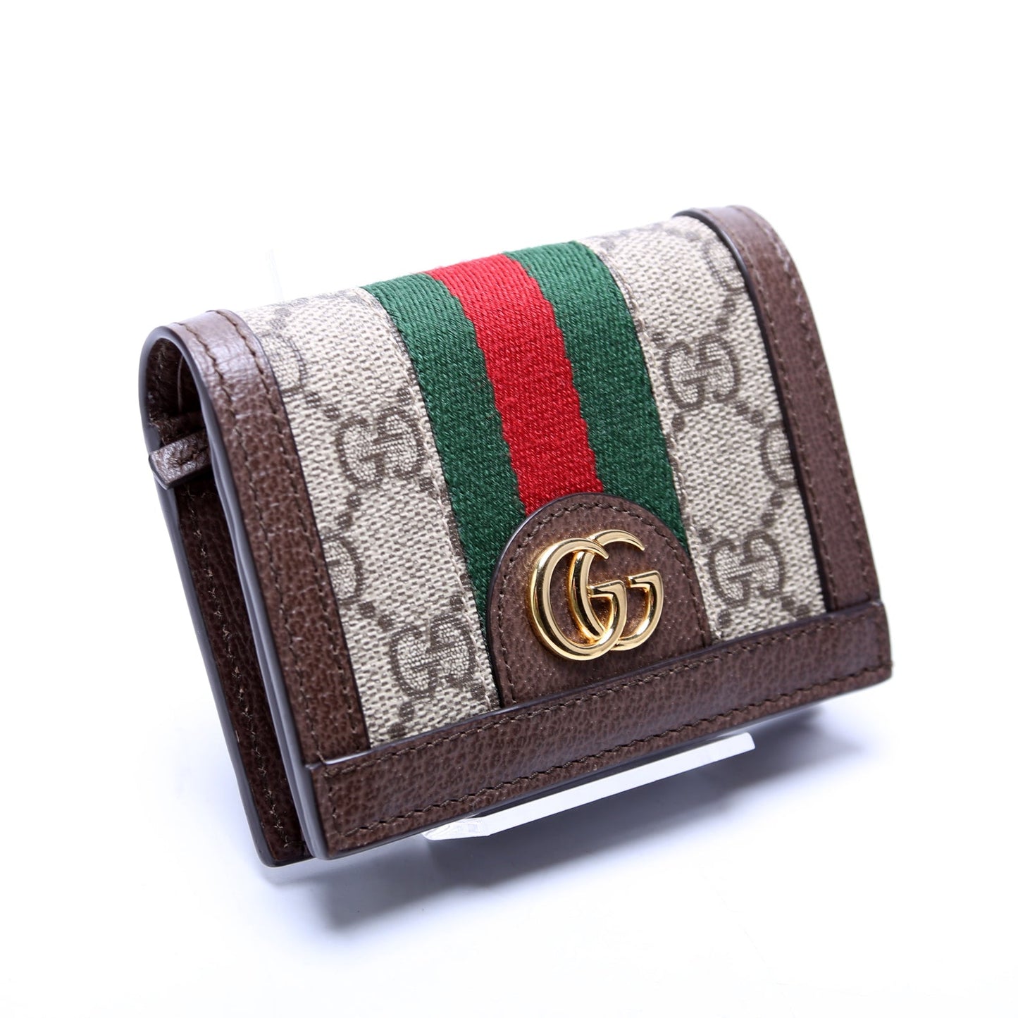 Ophidia GG Card Case Wallet Brown