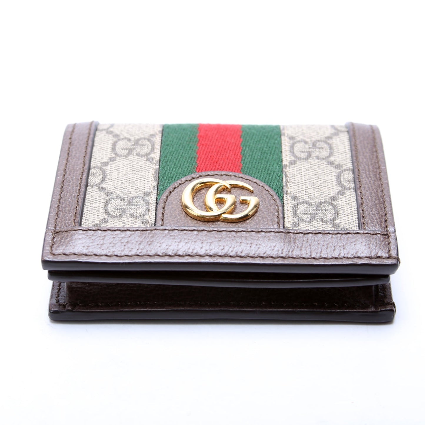 Ophidia GG Card Case Wallet Brown