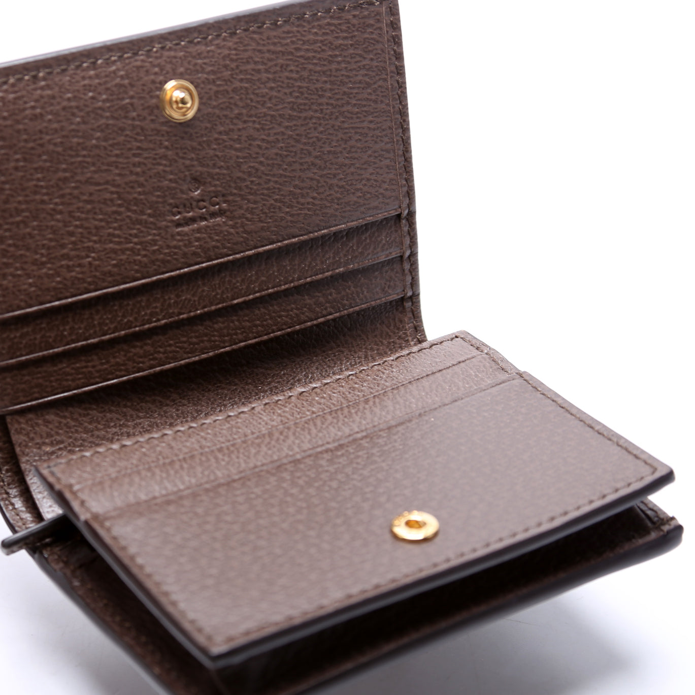 Ophidia GG Card Case Wallet Brown