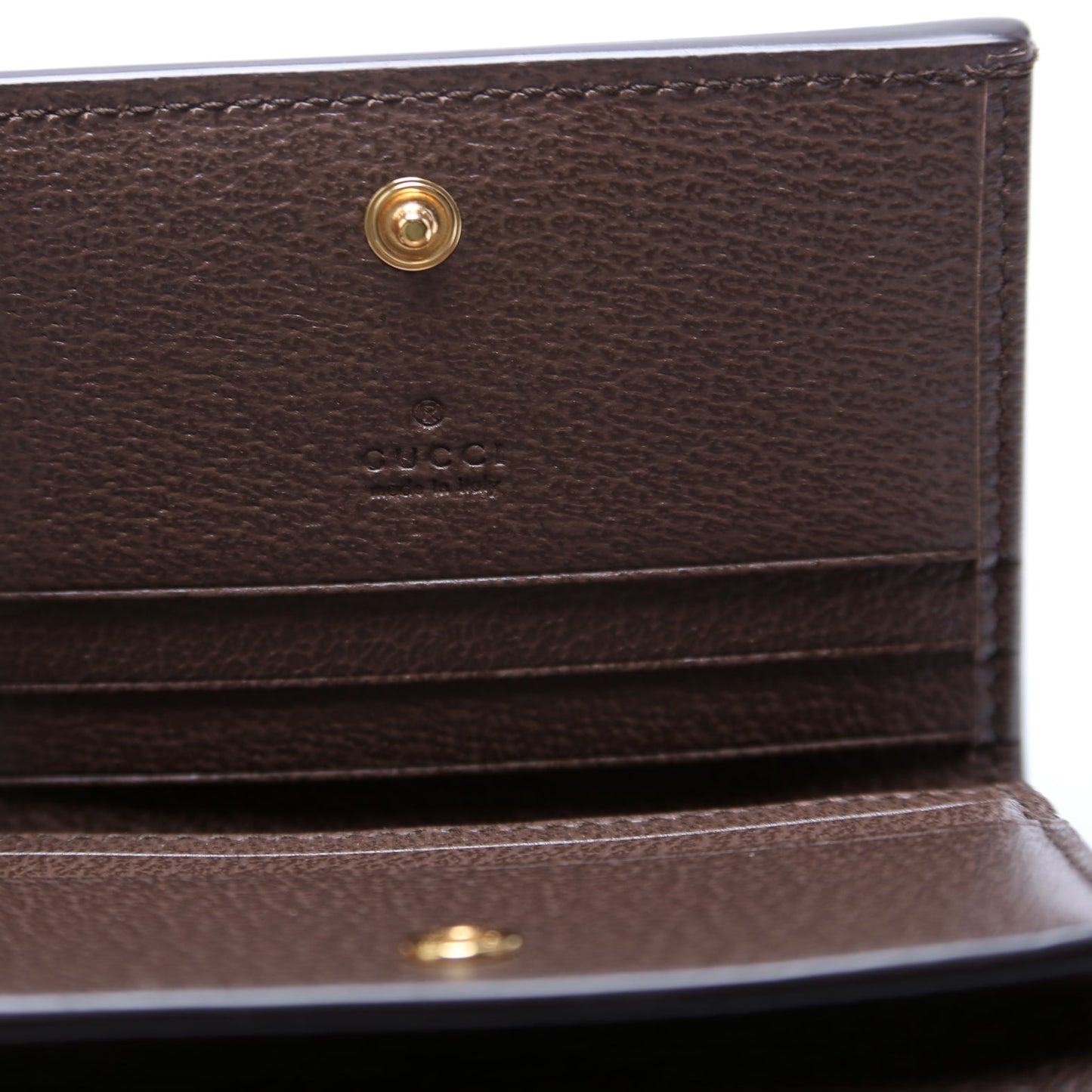 Ophidia GG Card Case Wallet Brown