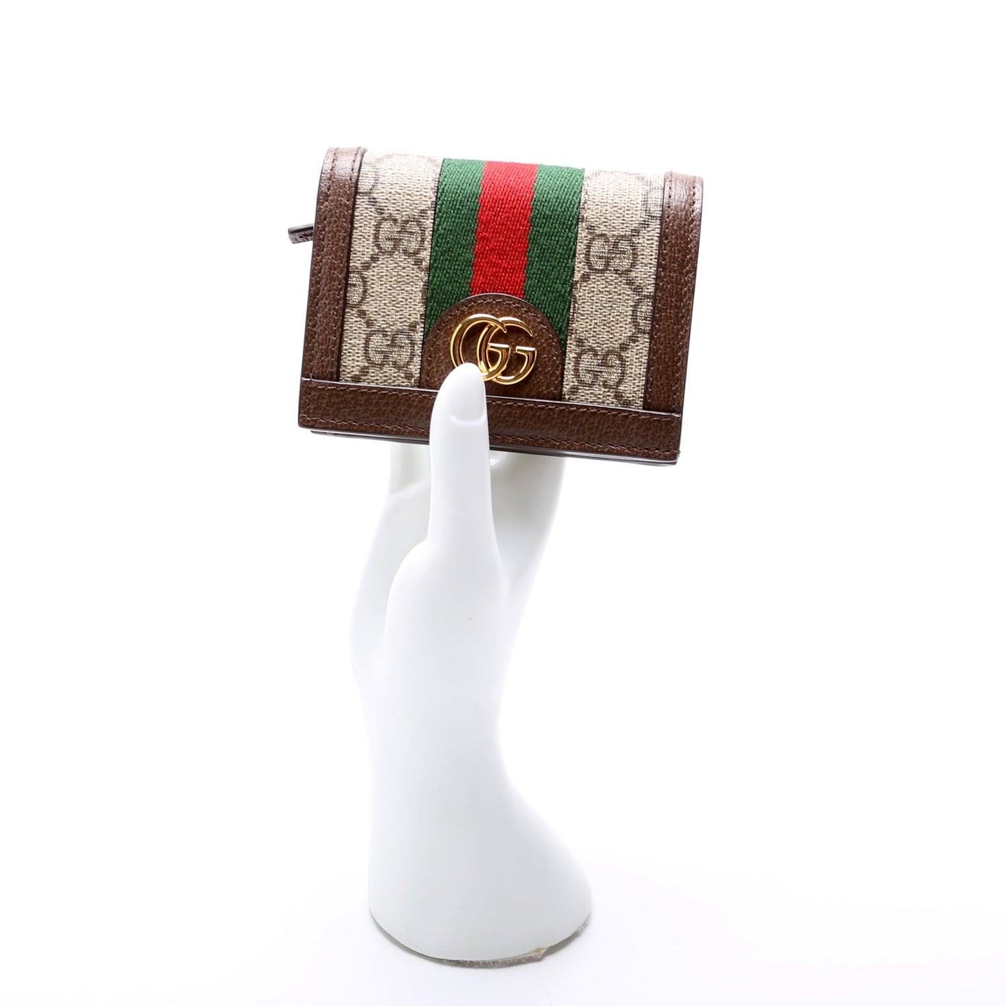 Ophidia GG Card Case Wallet Brown