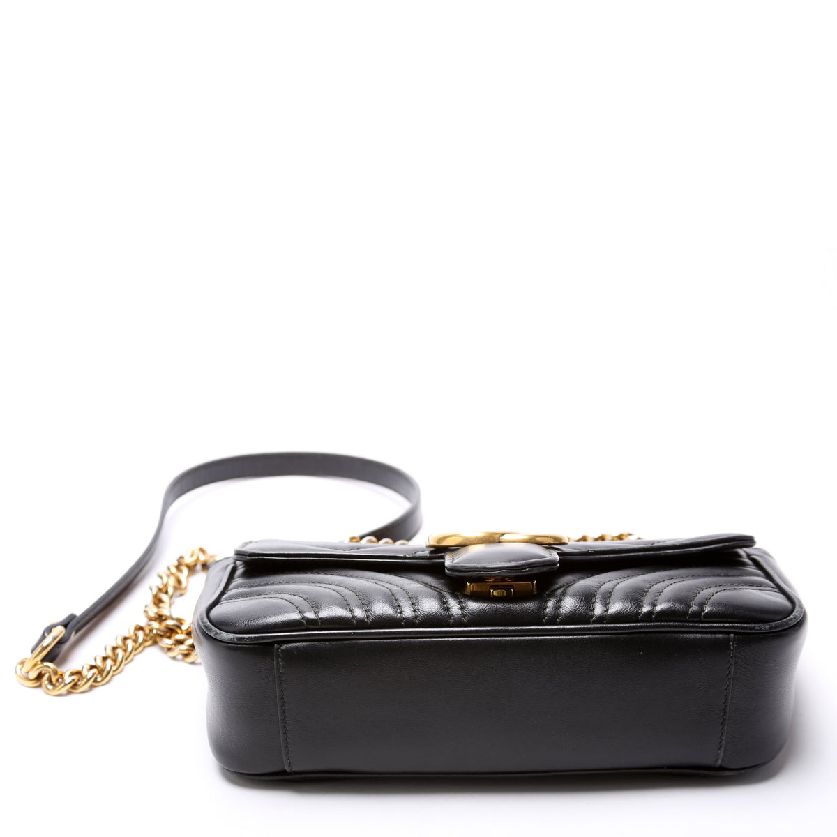 Marmont Leather Shoulder Flap Mini Black