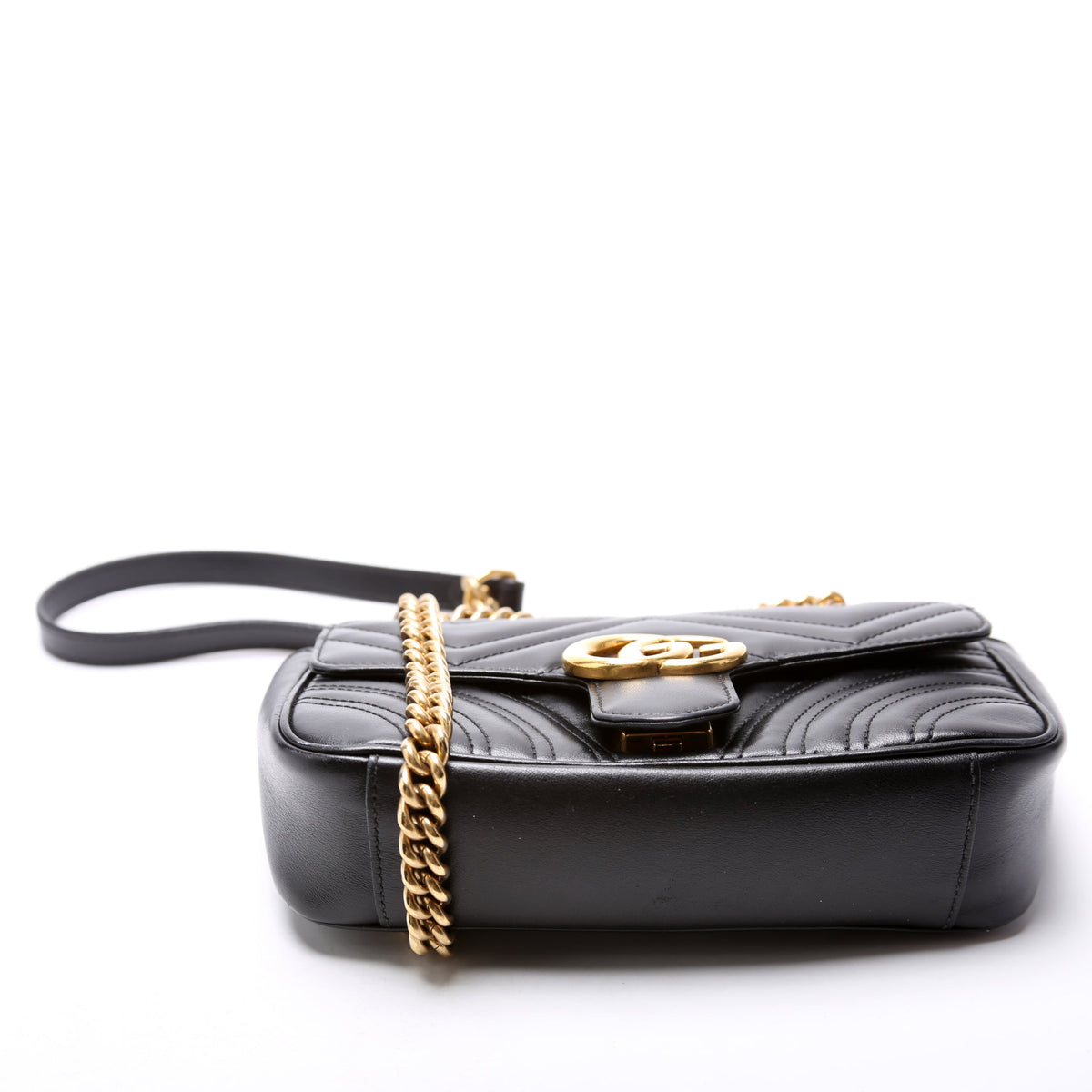 Marmont Leather Shoulder Mini Flap Black