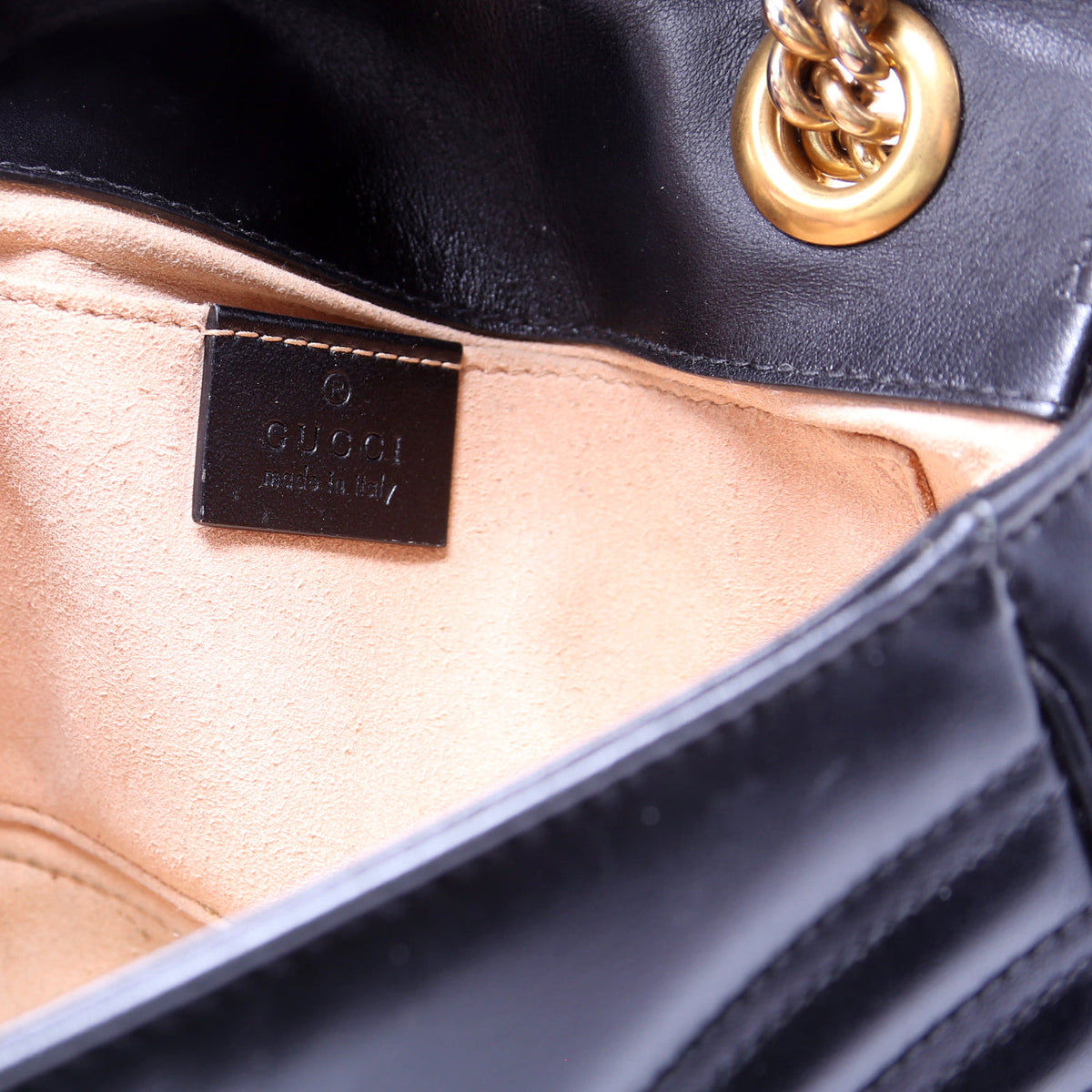 Marmont Leather Shoulder Mini Flap Black