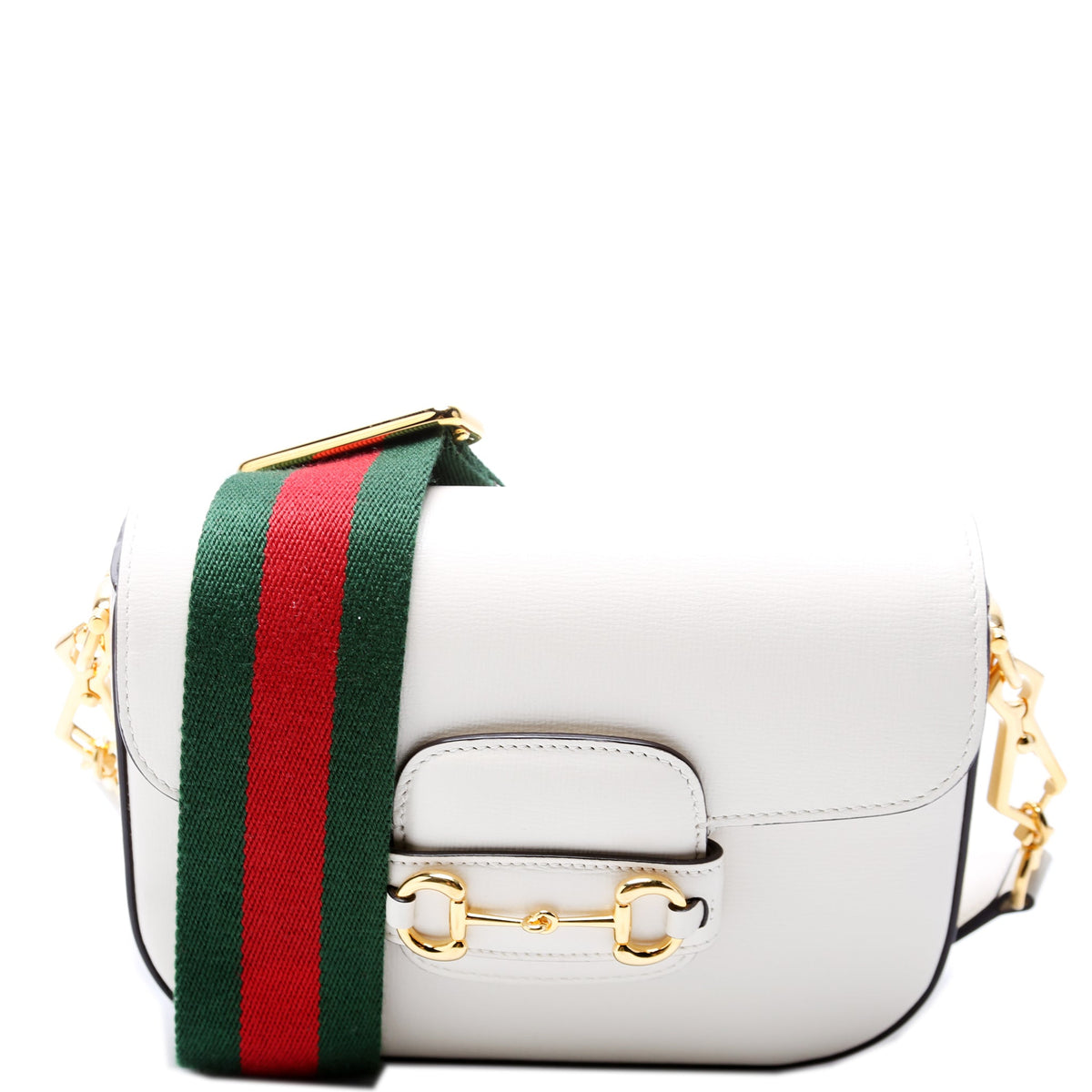 Horsebit Leather Mini Bag White