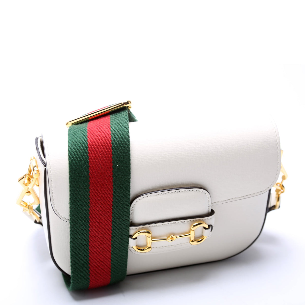 Horsebit Leather Mini Bag White