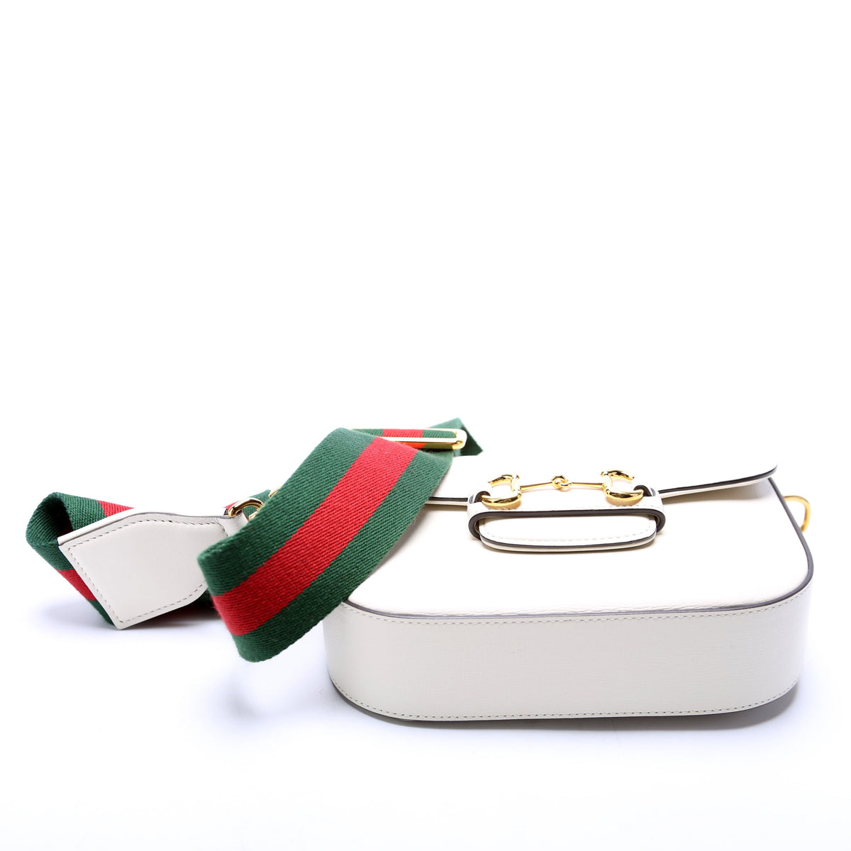 Horsebit Leather Mini Bag White