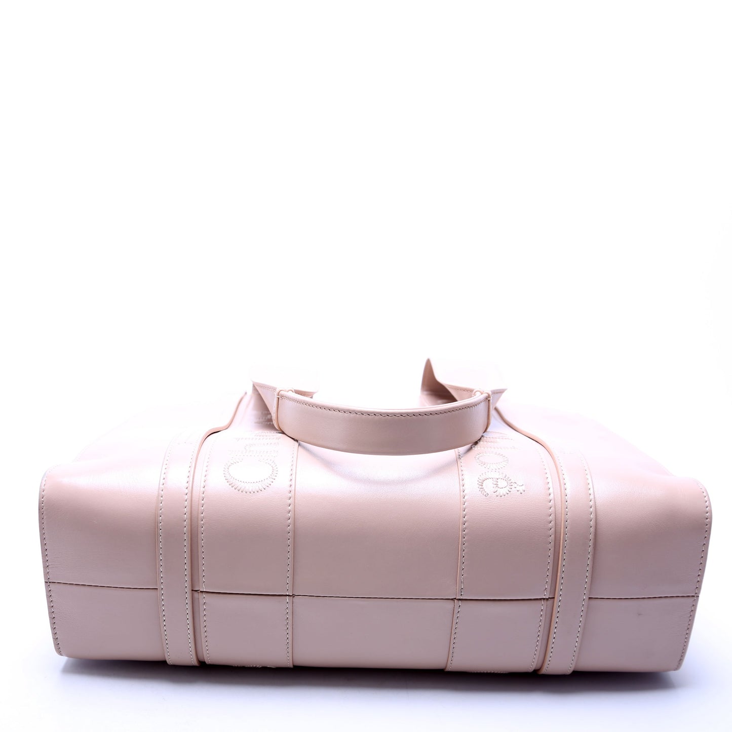 Woody Medium Leather Tote Pink